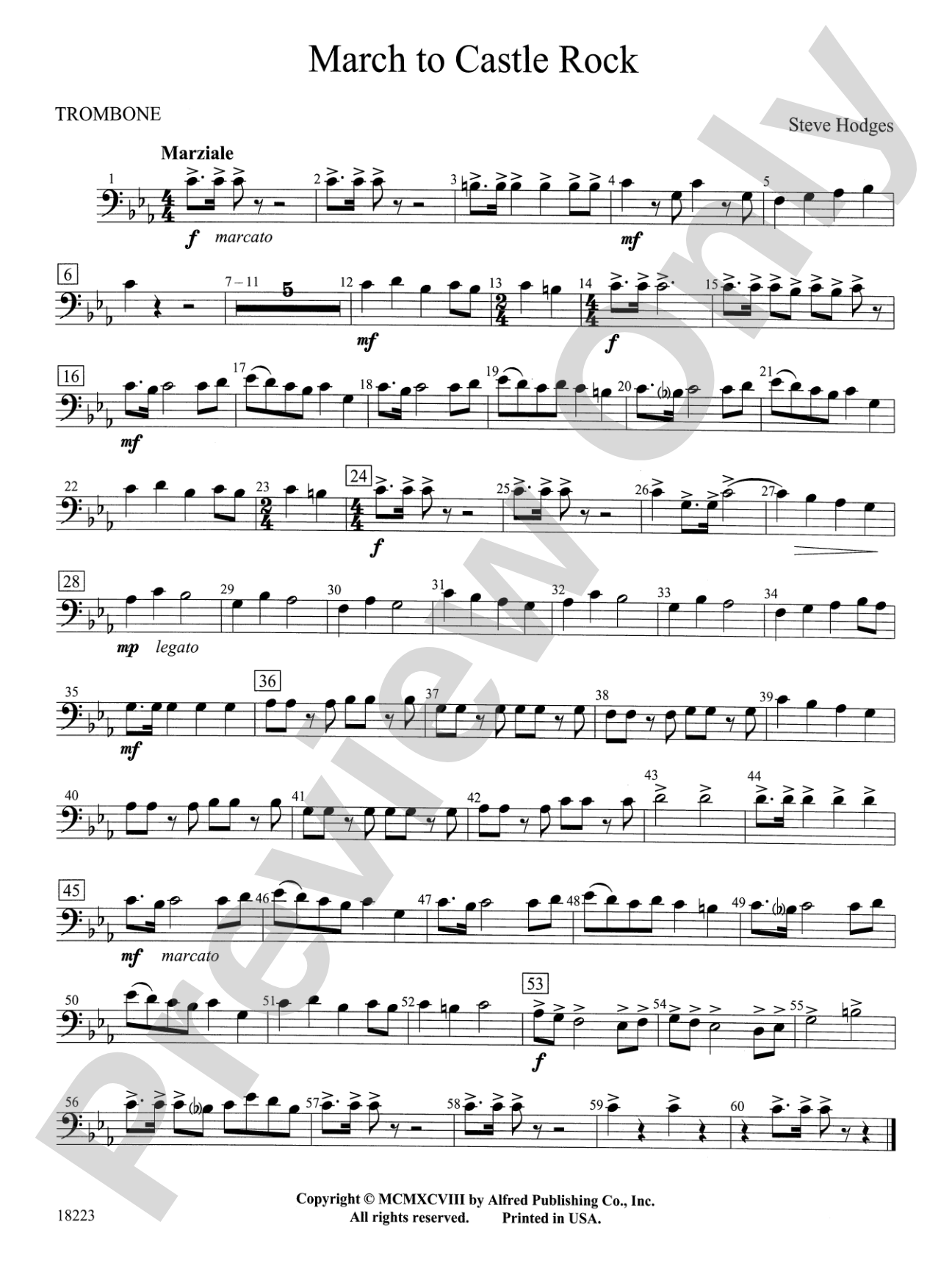 March to Castle Rock: 1st Trombone