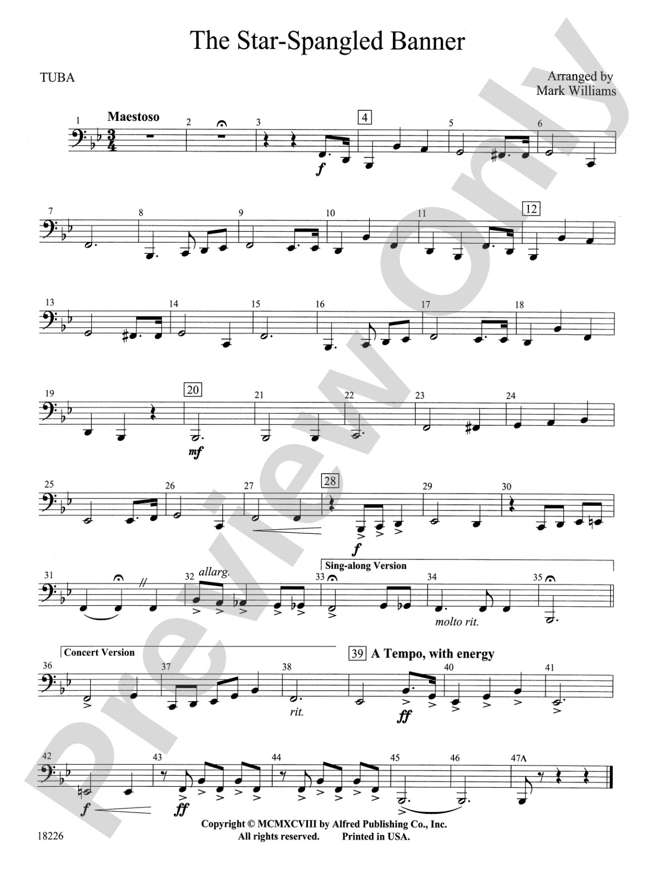 The Star Spangled Banner: Tuba