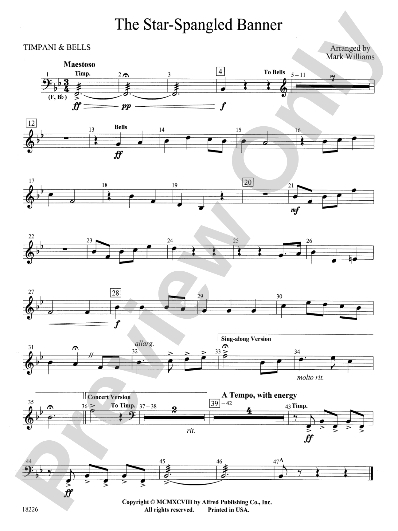 The Star Spangled Banner: Timpani