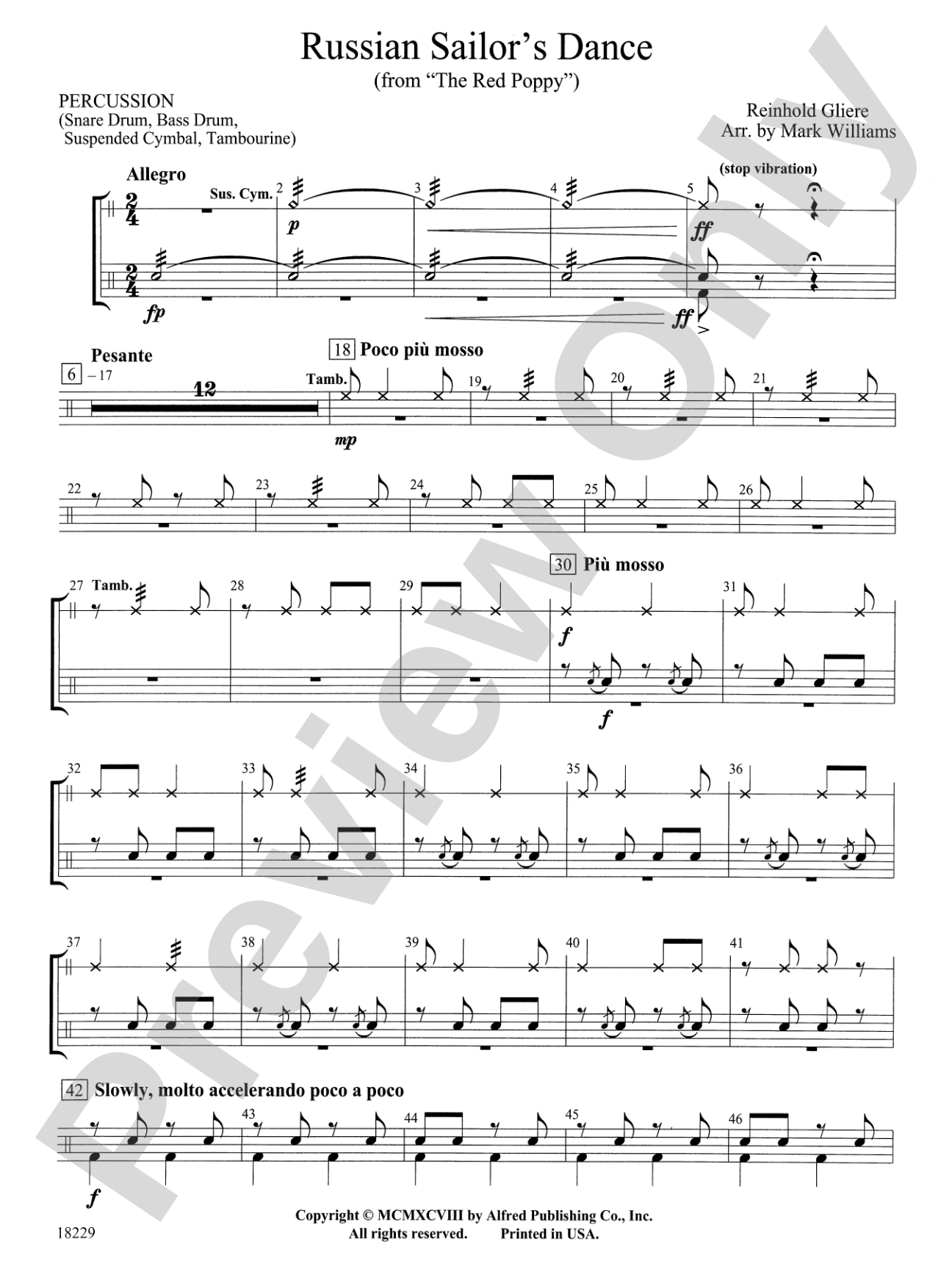Russian Sailor's Dance (from "The Red Poppy"): 1st Percussion