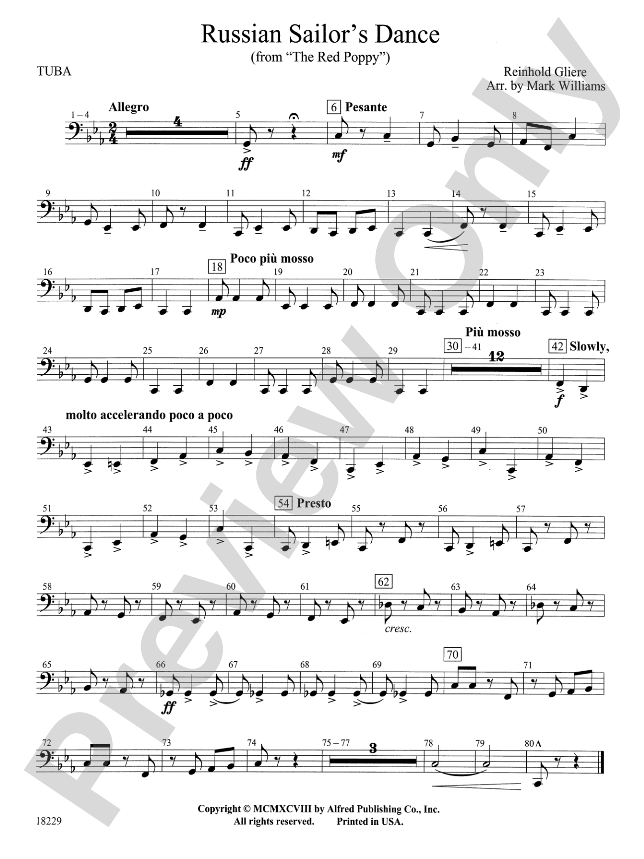 Russian Sailor's Dance (from "The Red Poppy"): Tuba