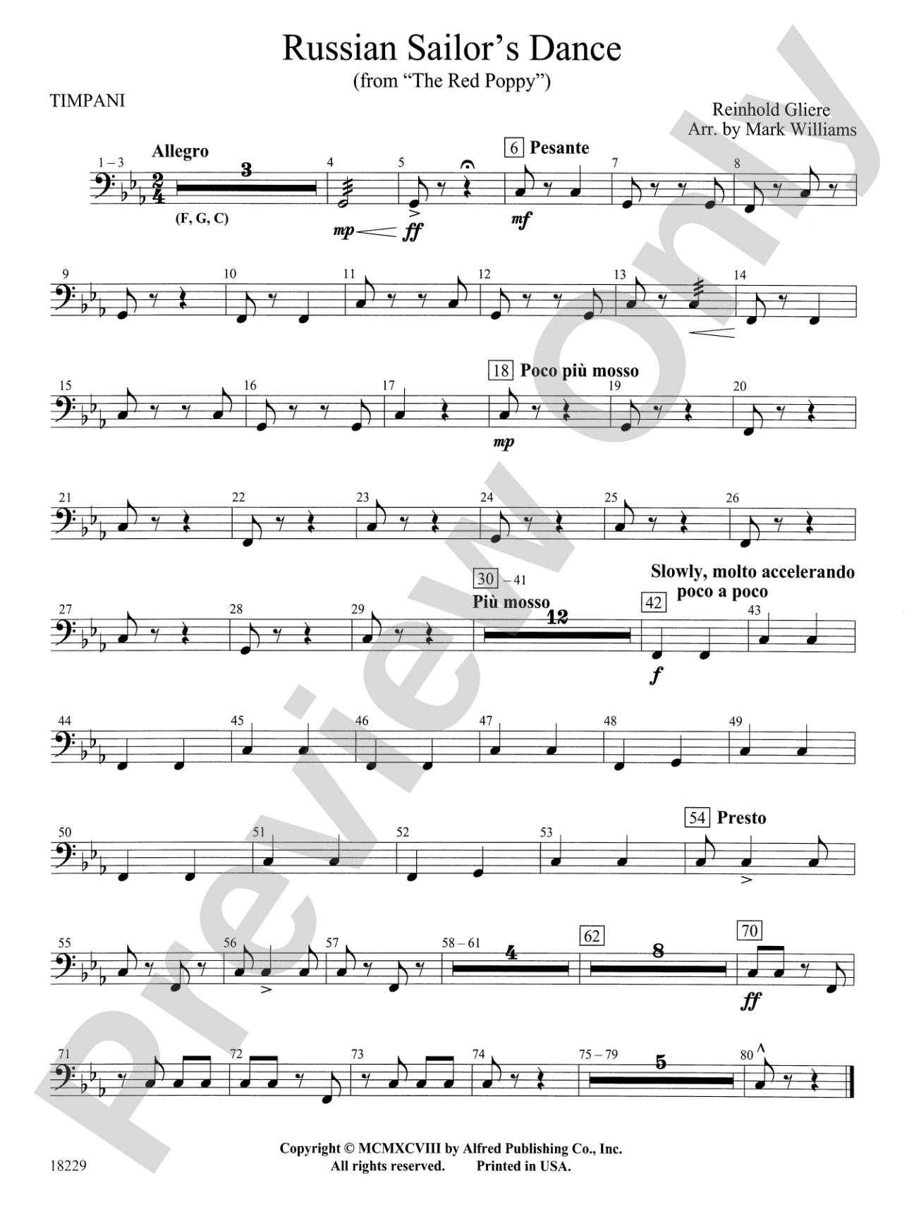 Russian Sailor's Dance (from "The Red Poppy"): Timpani