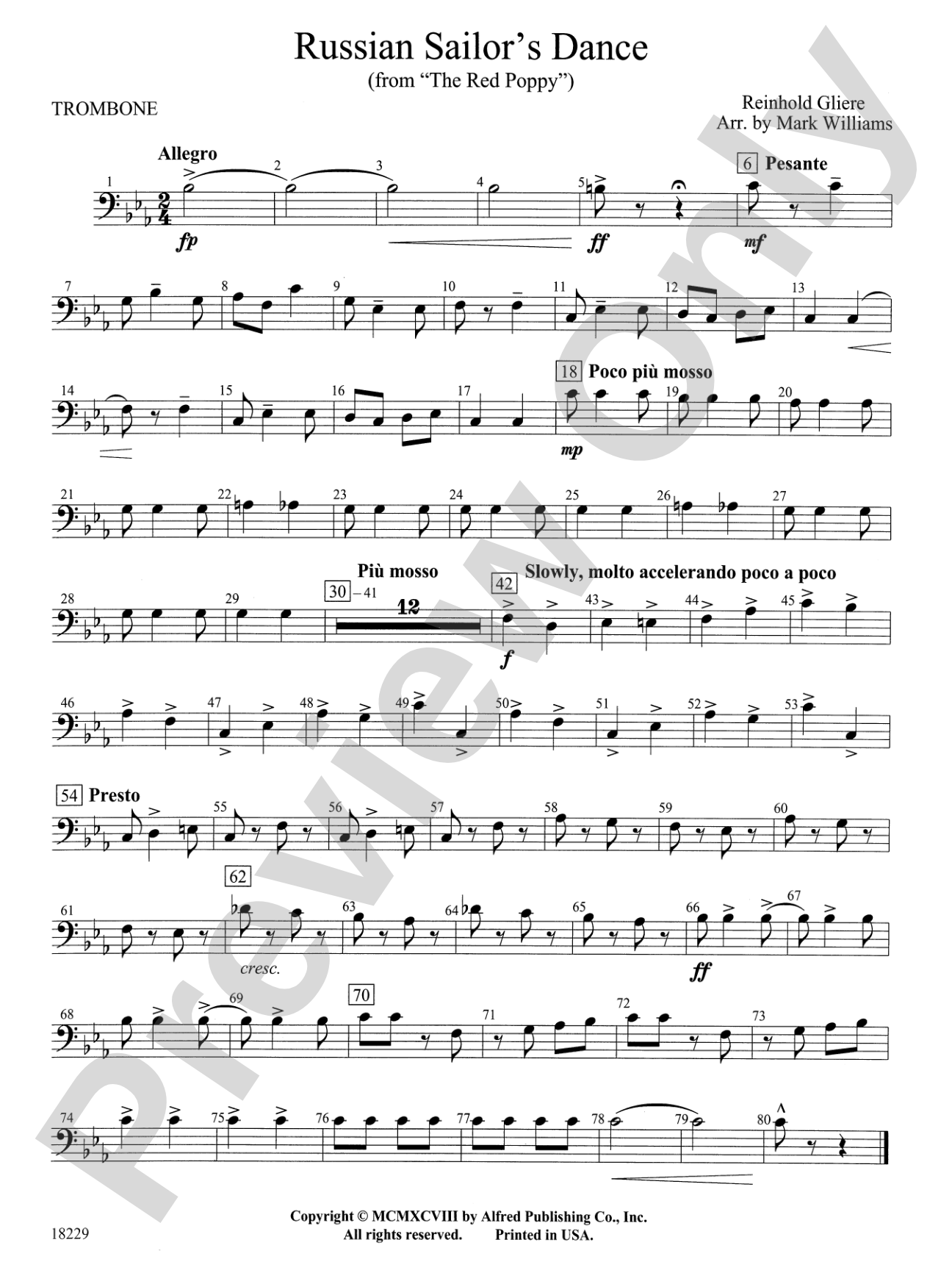 Russian Sailor's Dance (from "The Red Poppy"): 1st Trombone