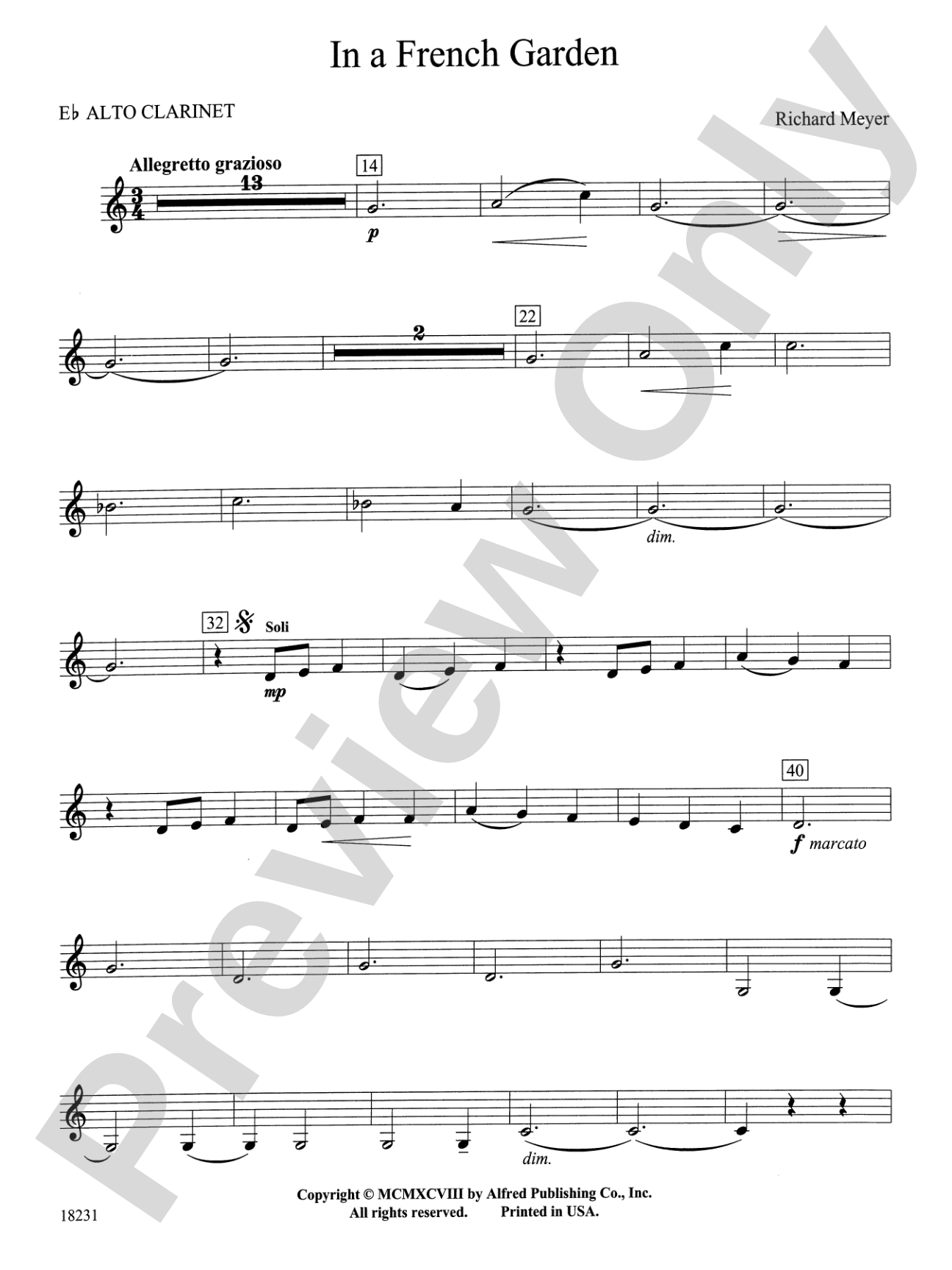 In a French Garden: E-flat Alto Clarinet