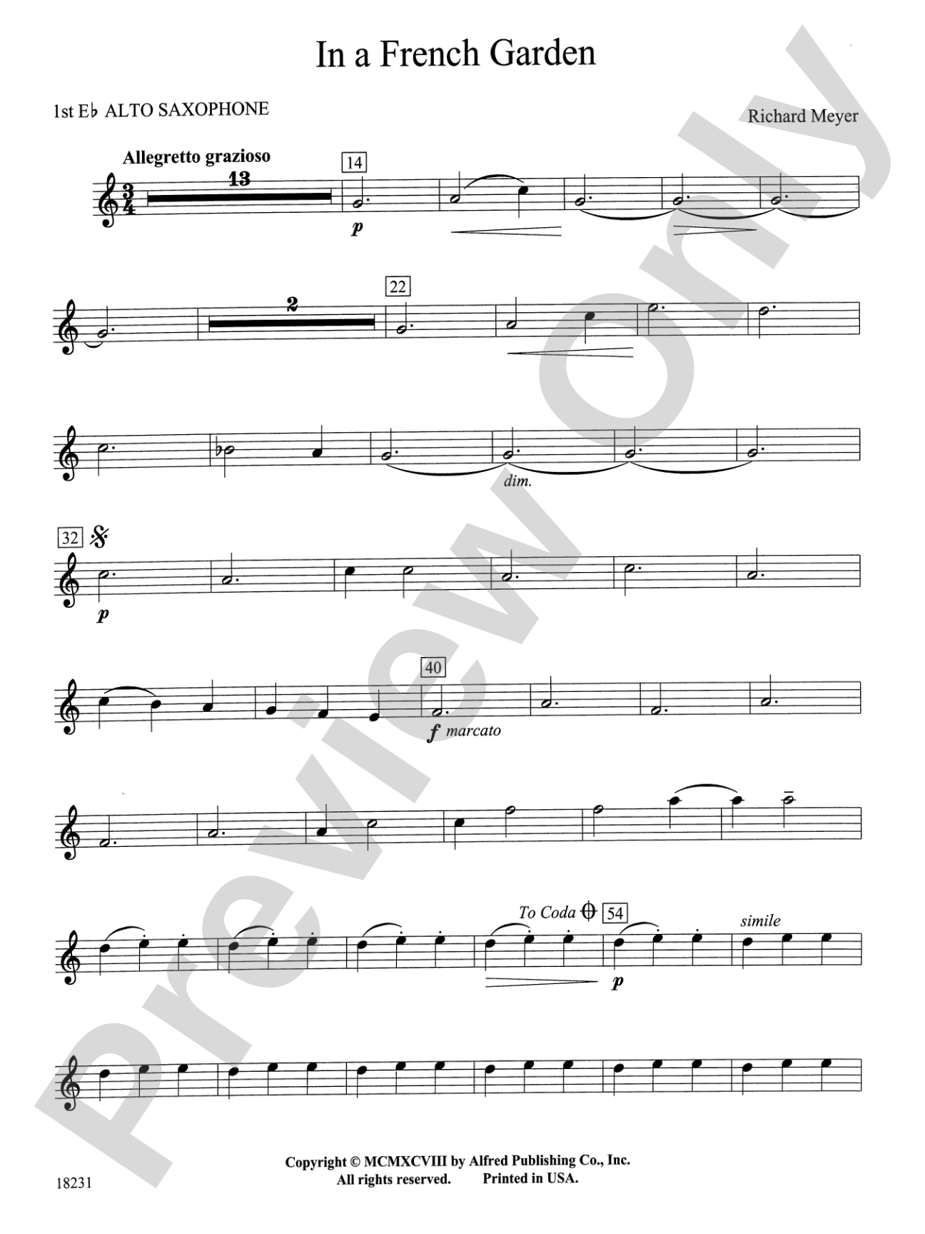 In a French Garden: E-flat Alto Saxophone