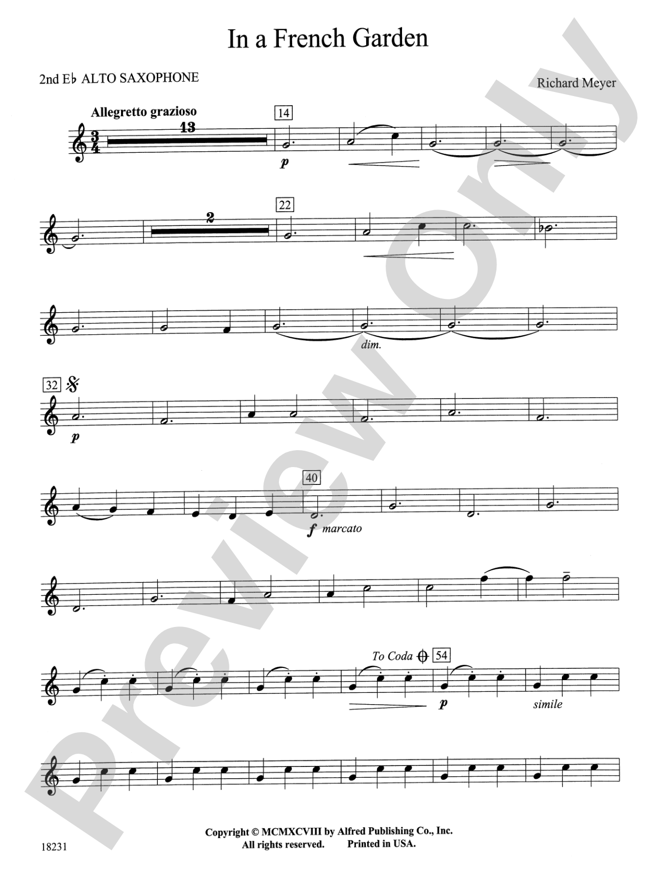 In a French Garden: 2nd E-flat Alto Saxophone