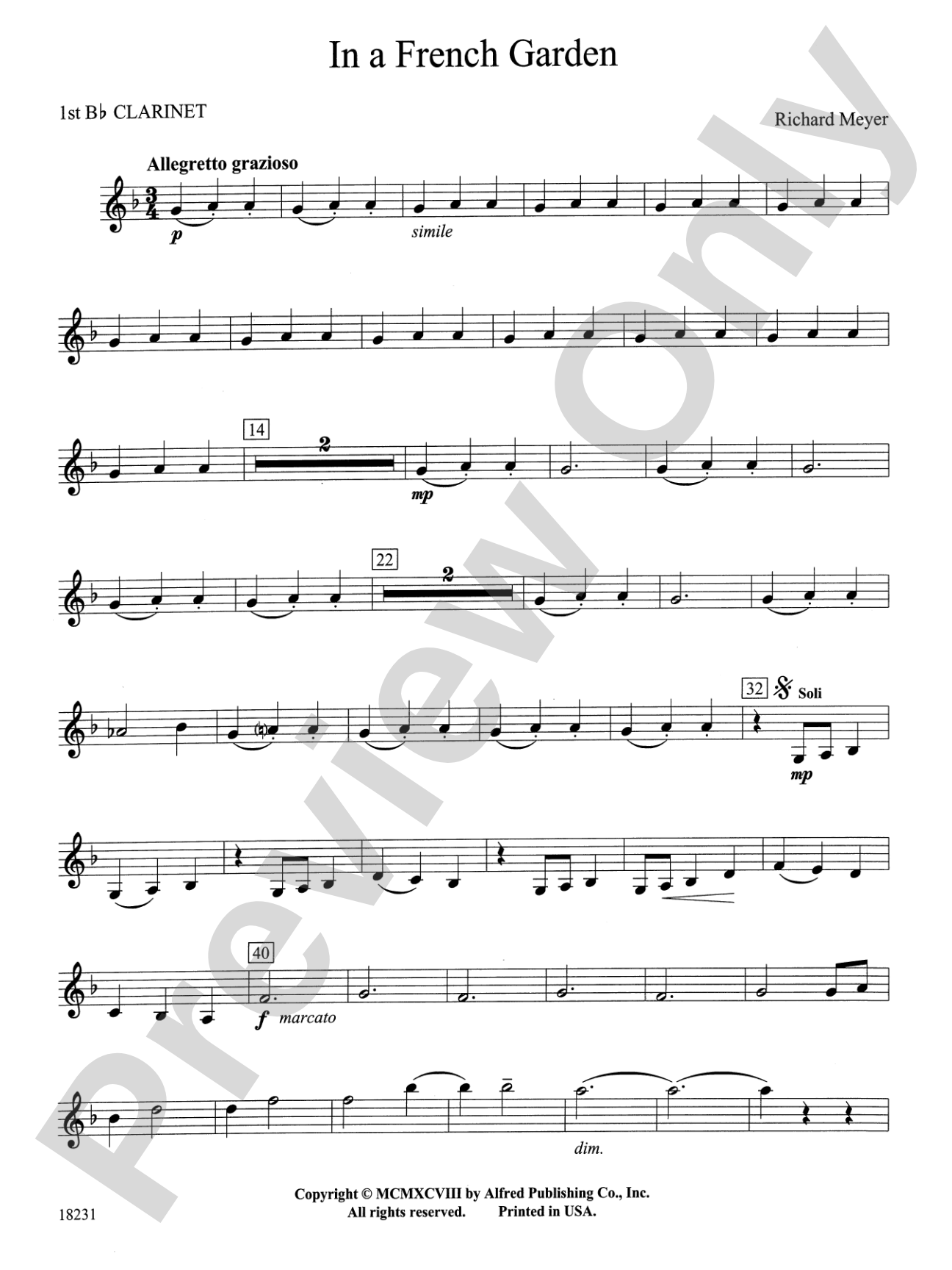 In a French Garden: 1st B-flat Clarinet