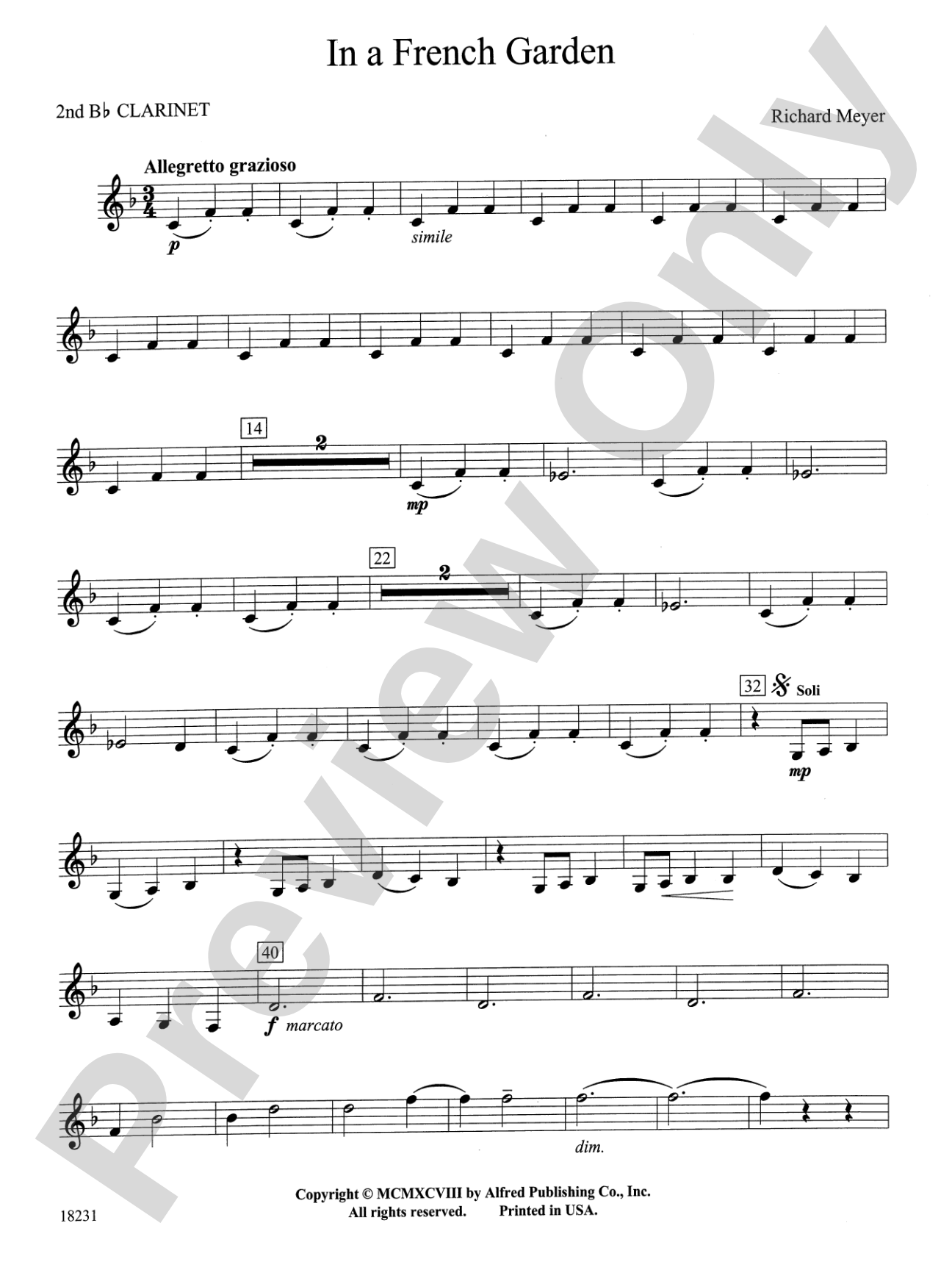 In a French Garden: 2nd B-flat Clarinet