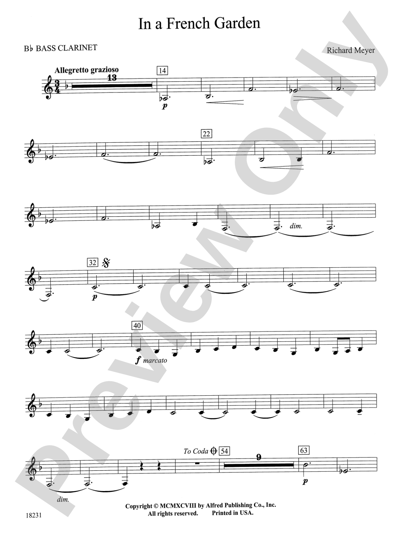 In a French Garden: B-flat Bass Clarinet