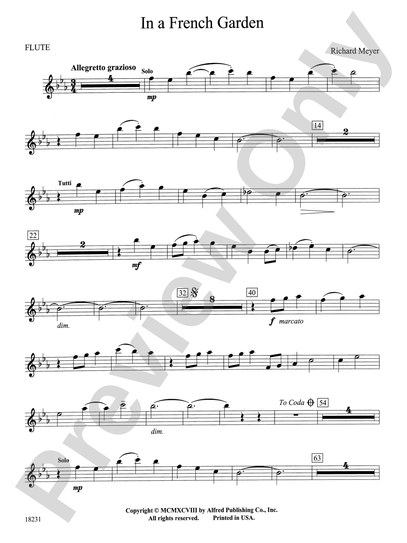 In a French Garden: Flute