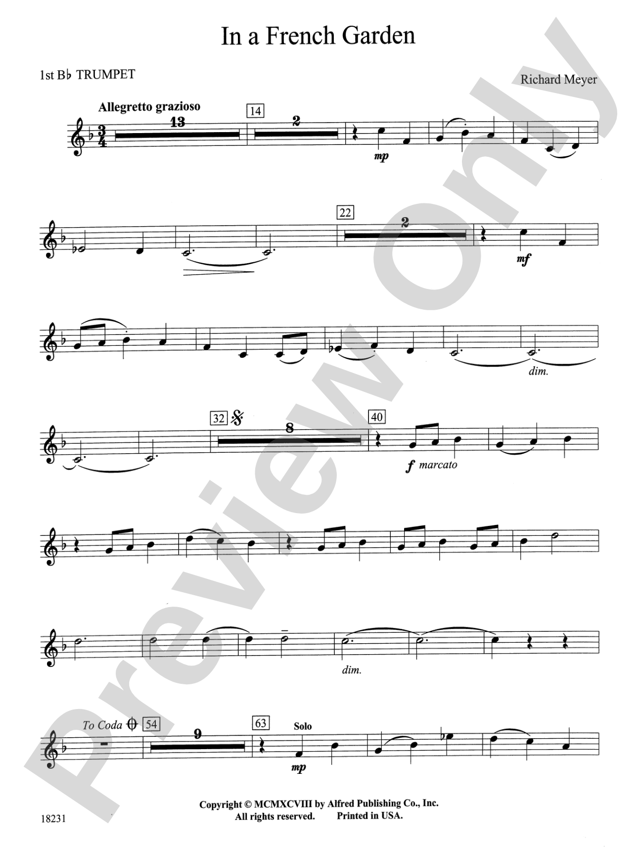 In a French Garden: 1st B-flat Trumpet