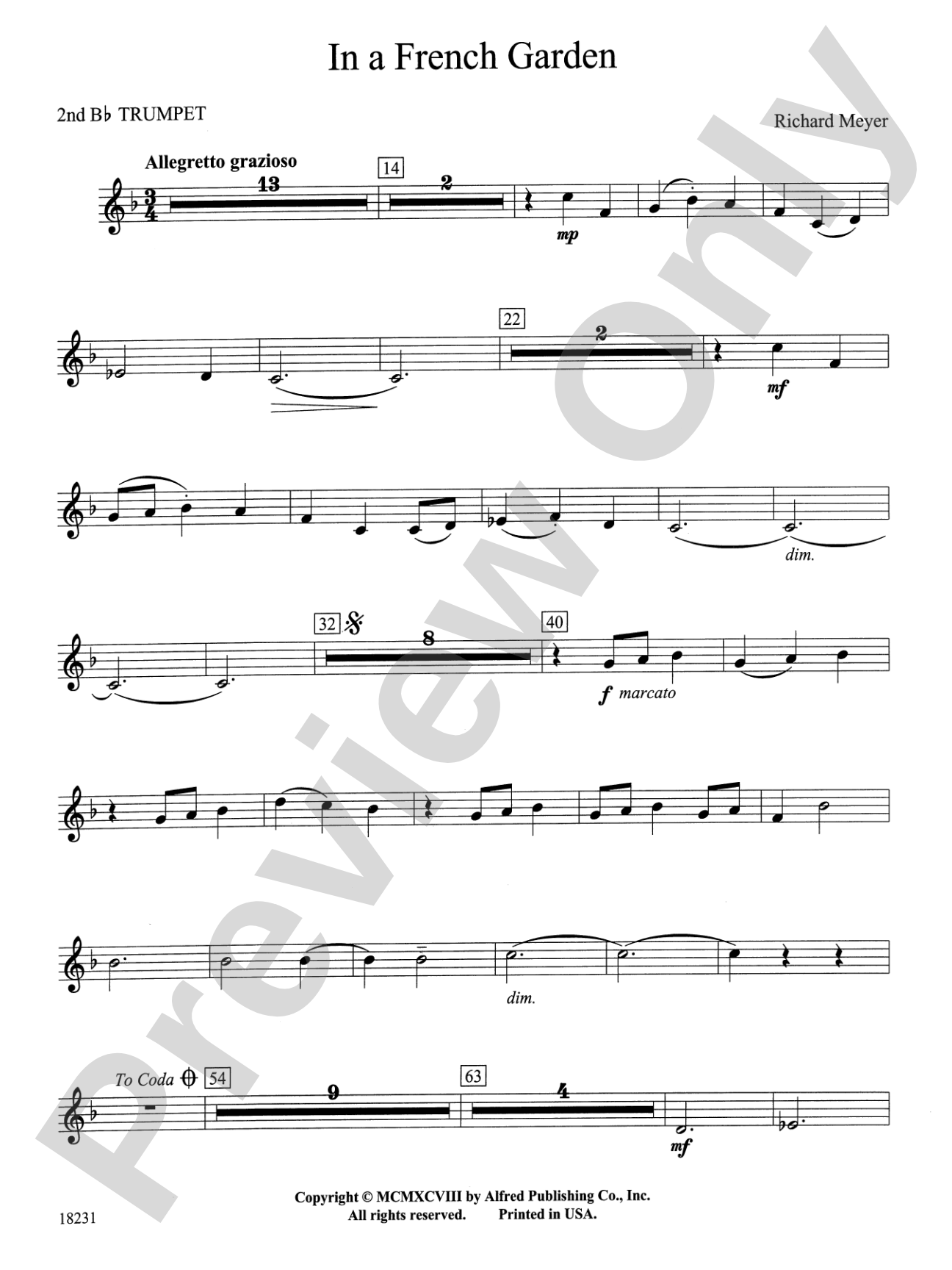 In a French Garden: 2nd B-flat Trumpet