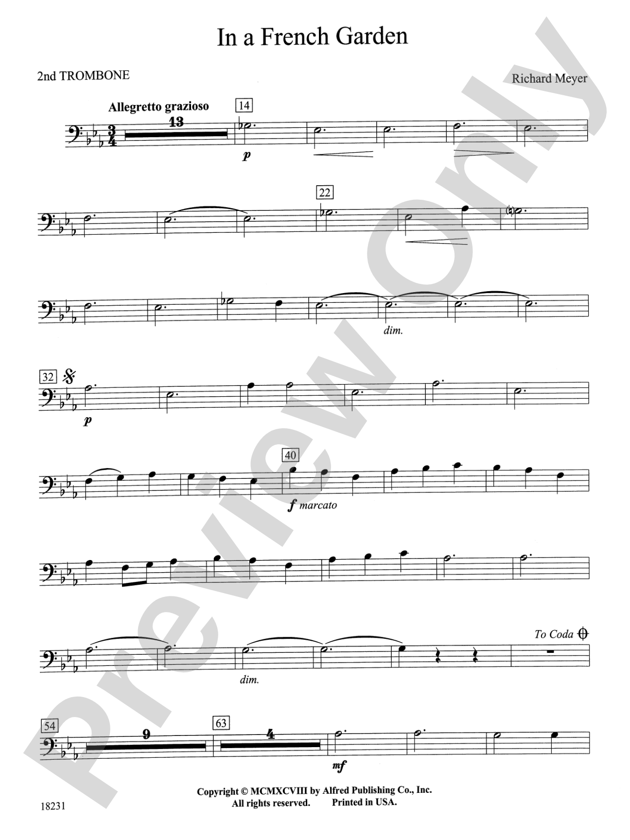 In a French Garden: 2nd Trombone
