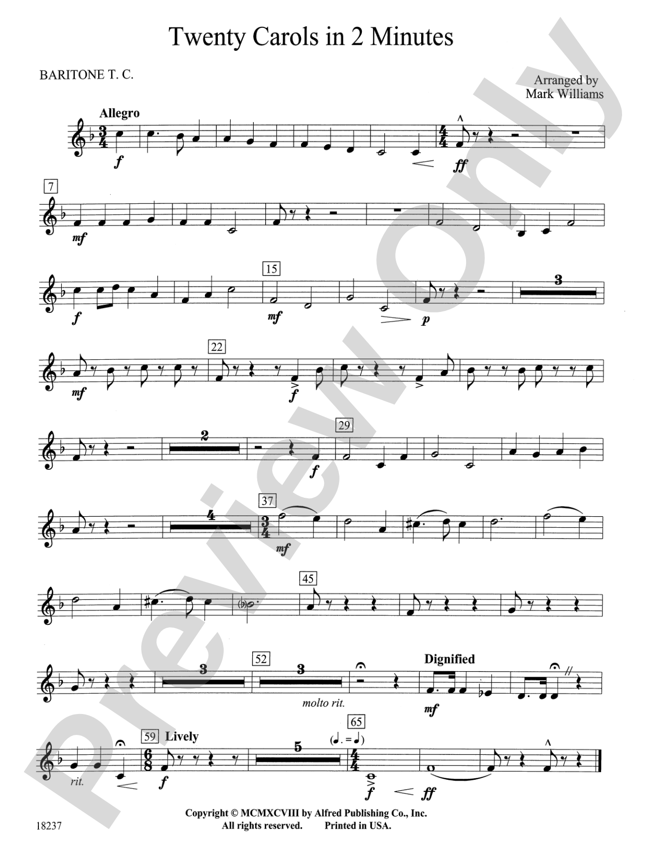 Twenty Carols in 2 Minutes: Baritone T.C.