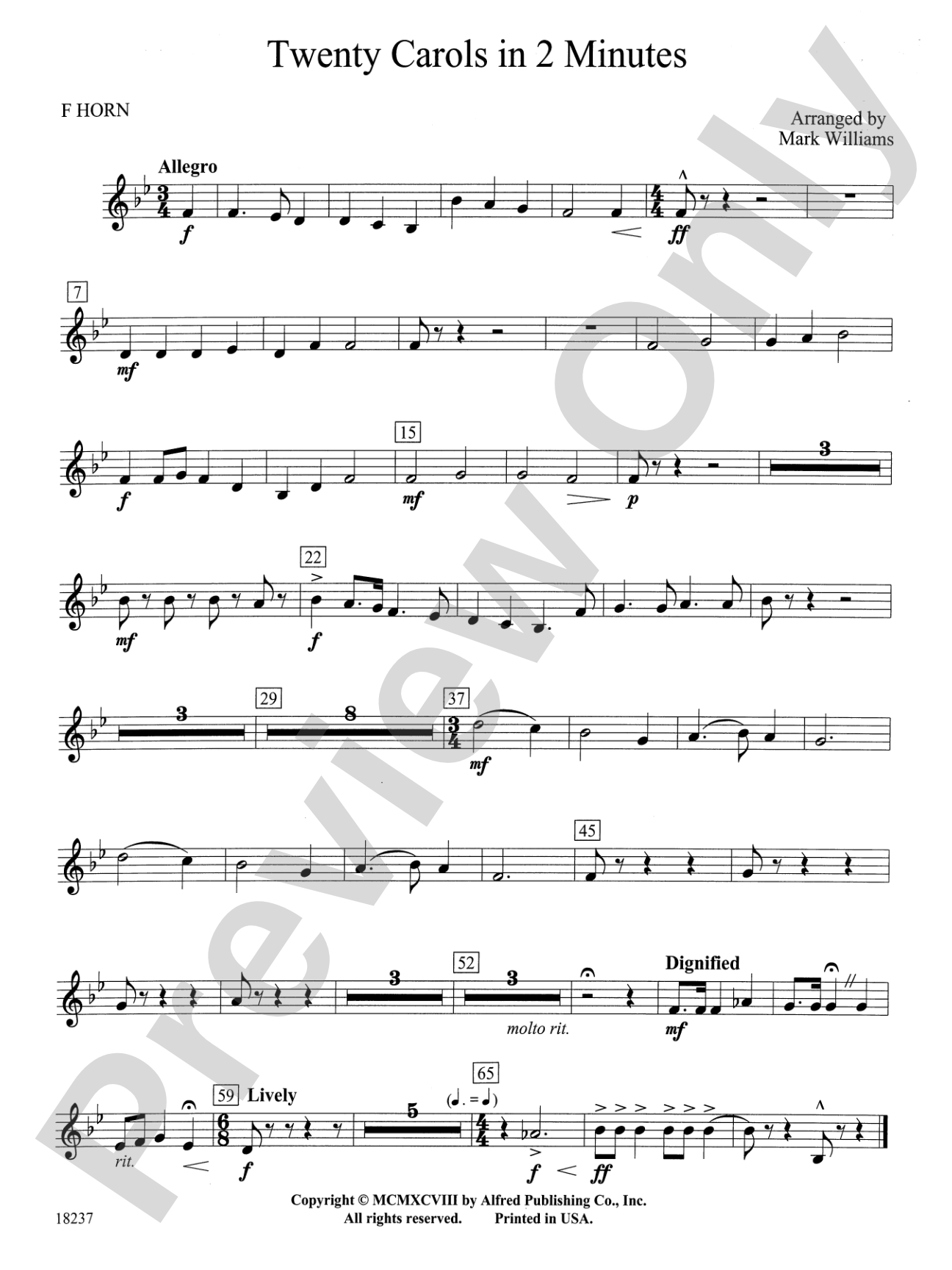 Twenty Carols in 2 Minutes: 1st F Horn