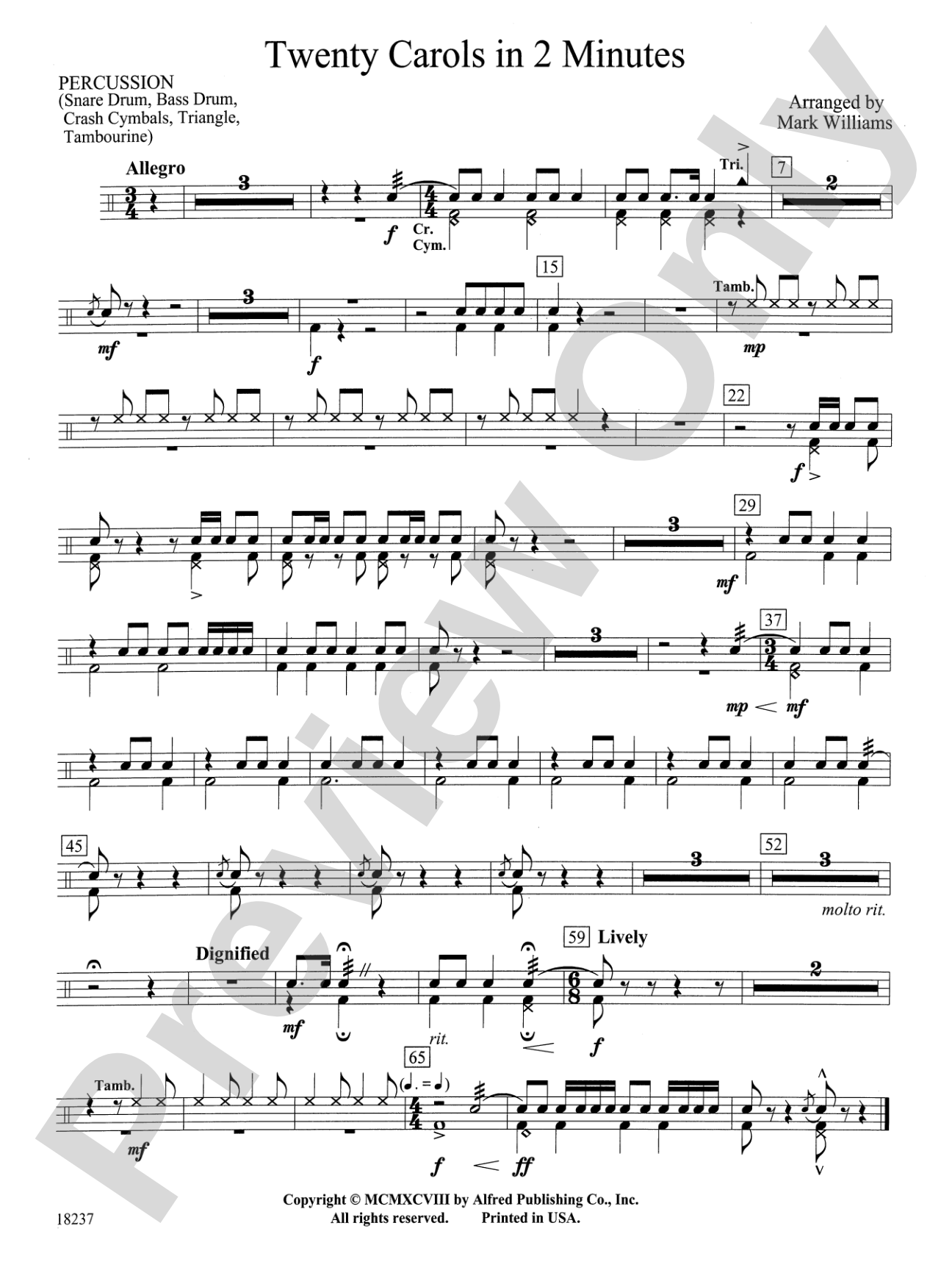 Twenty Carols in 2 Minutes: 1st Percussion