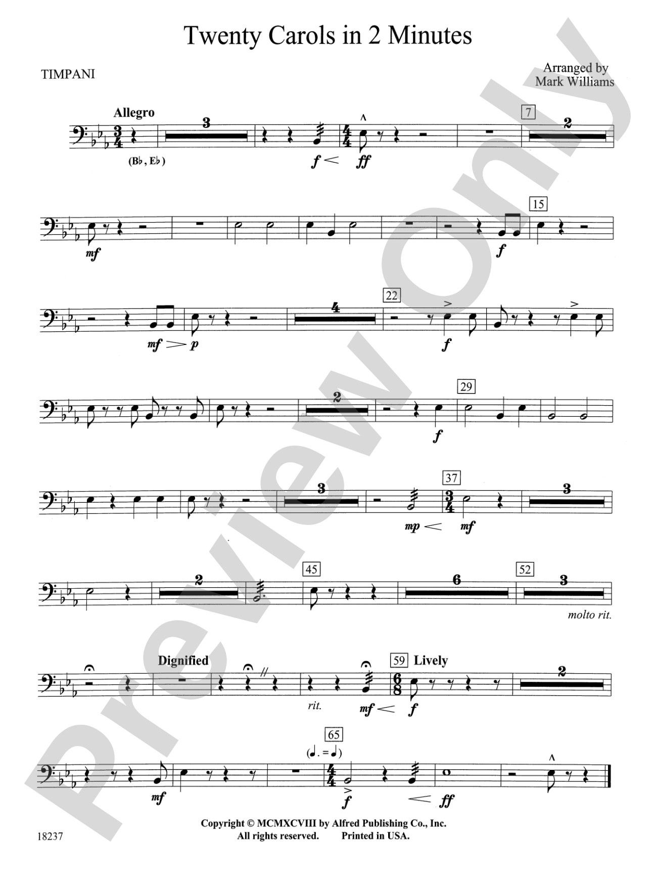 Twenty Carols in 2 Minutes: Timpani