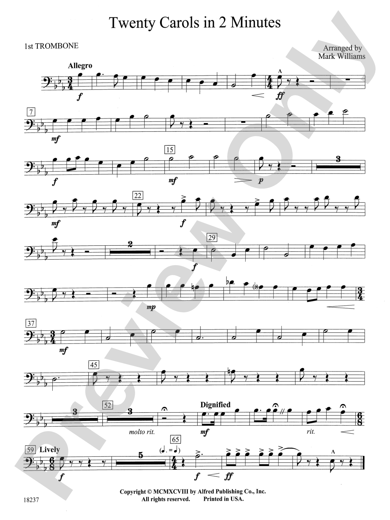 Twenty Carols in 2 Minutes: 1st Trombone