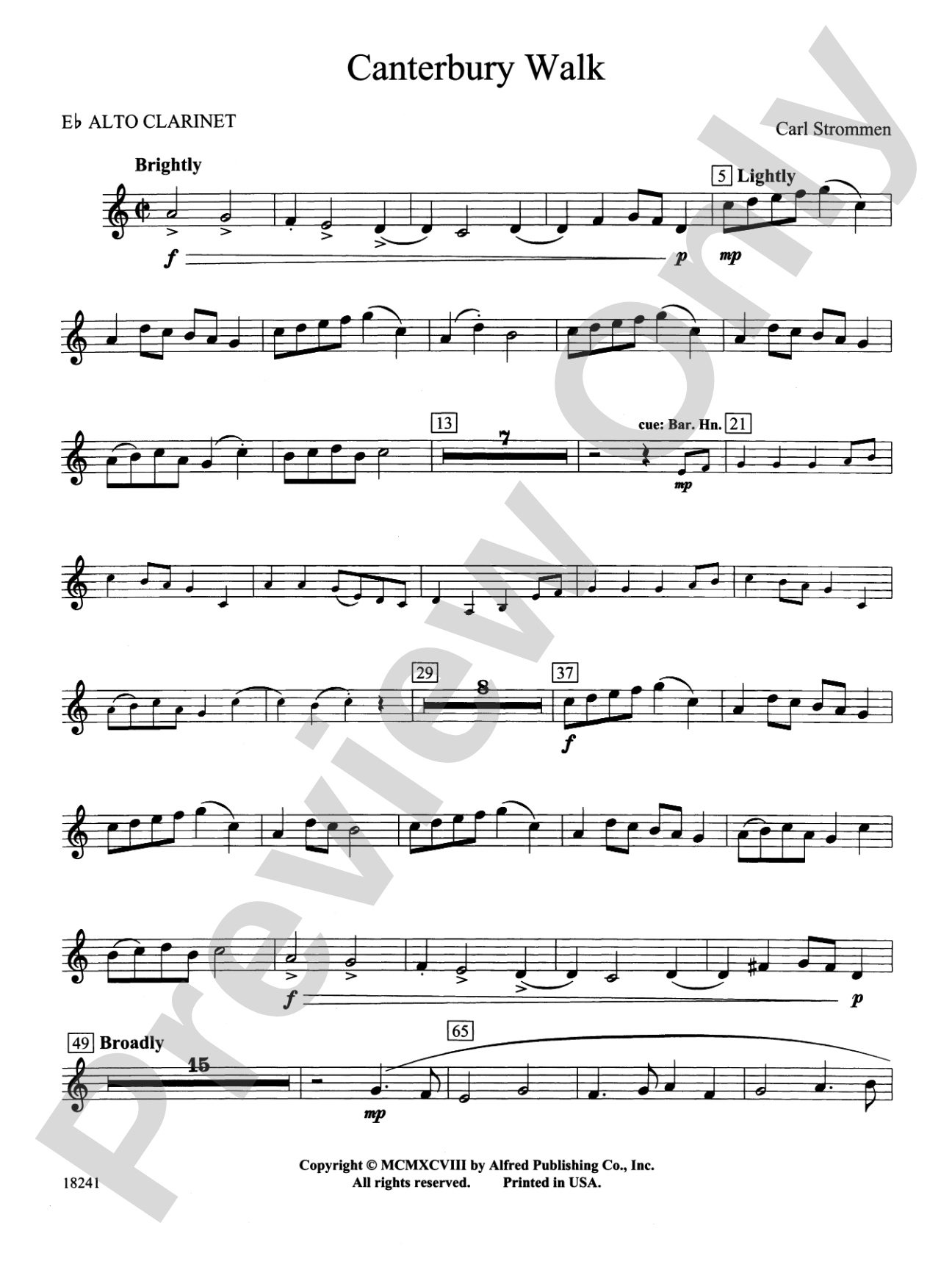 Canterbury Walk: E-flat Alto Clarinet