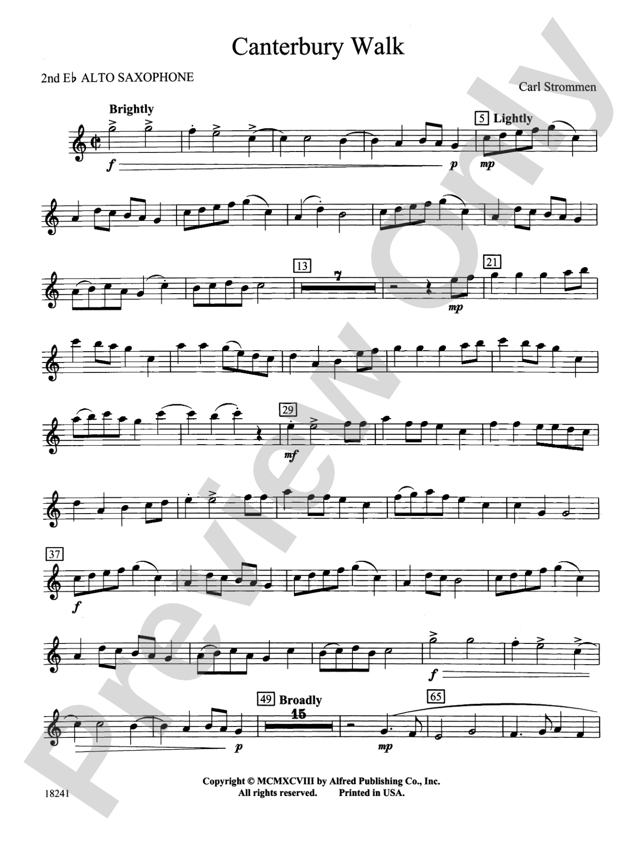 Canterbury Walk: 2nd E-flat Alto Saxophone
