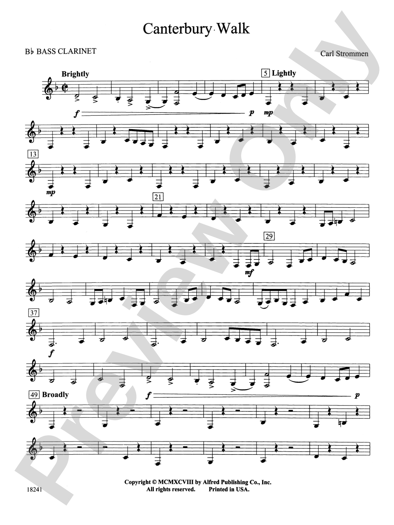 Canterbury Walk: B-flat Bass Clarinet