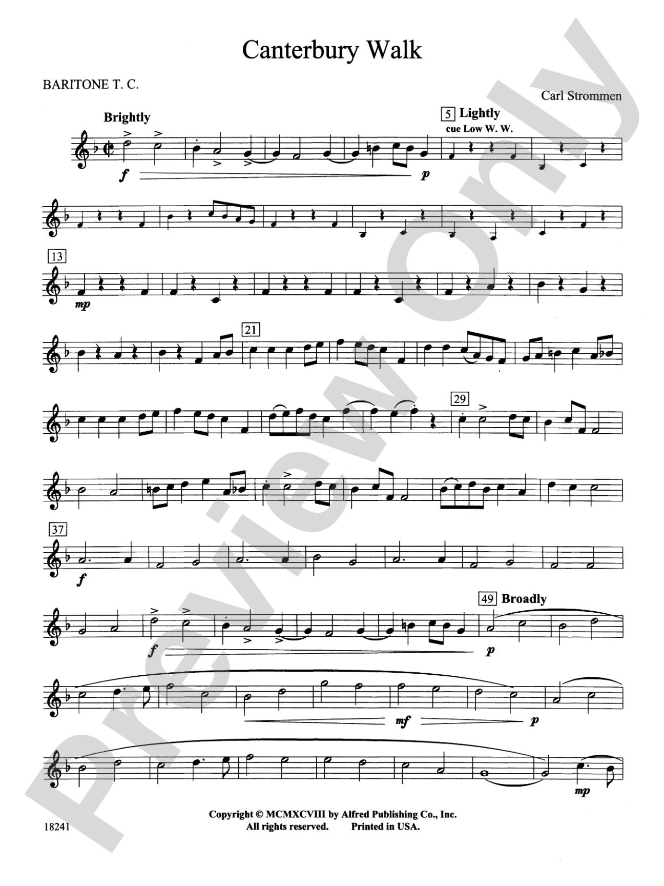 Canterbury Walk: Baritone T.C.