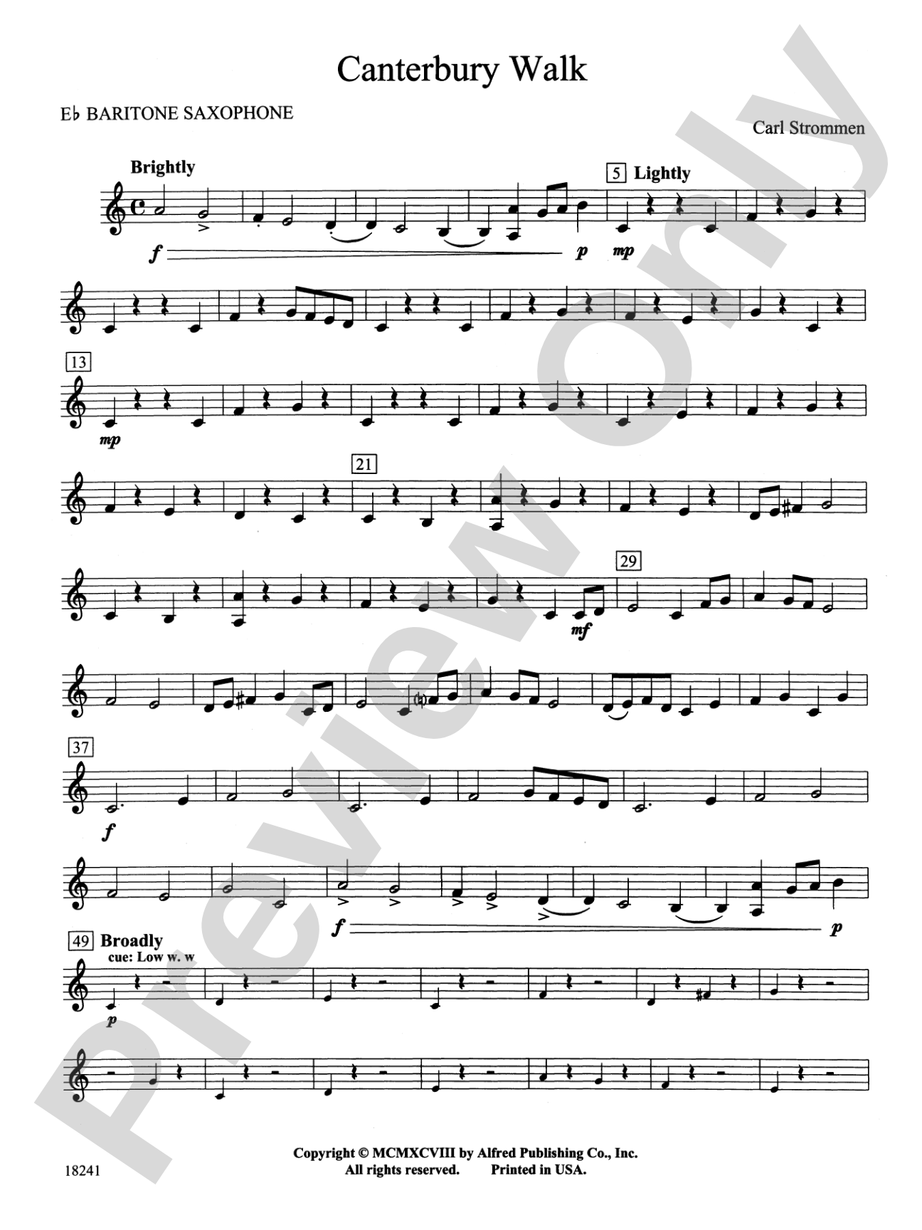 Canterbury Walk: E-flat Baritone Saxophone