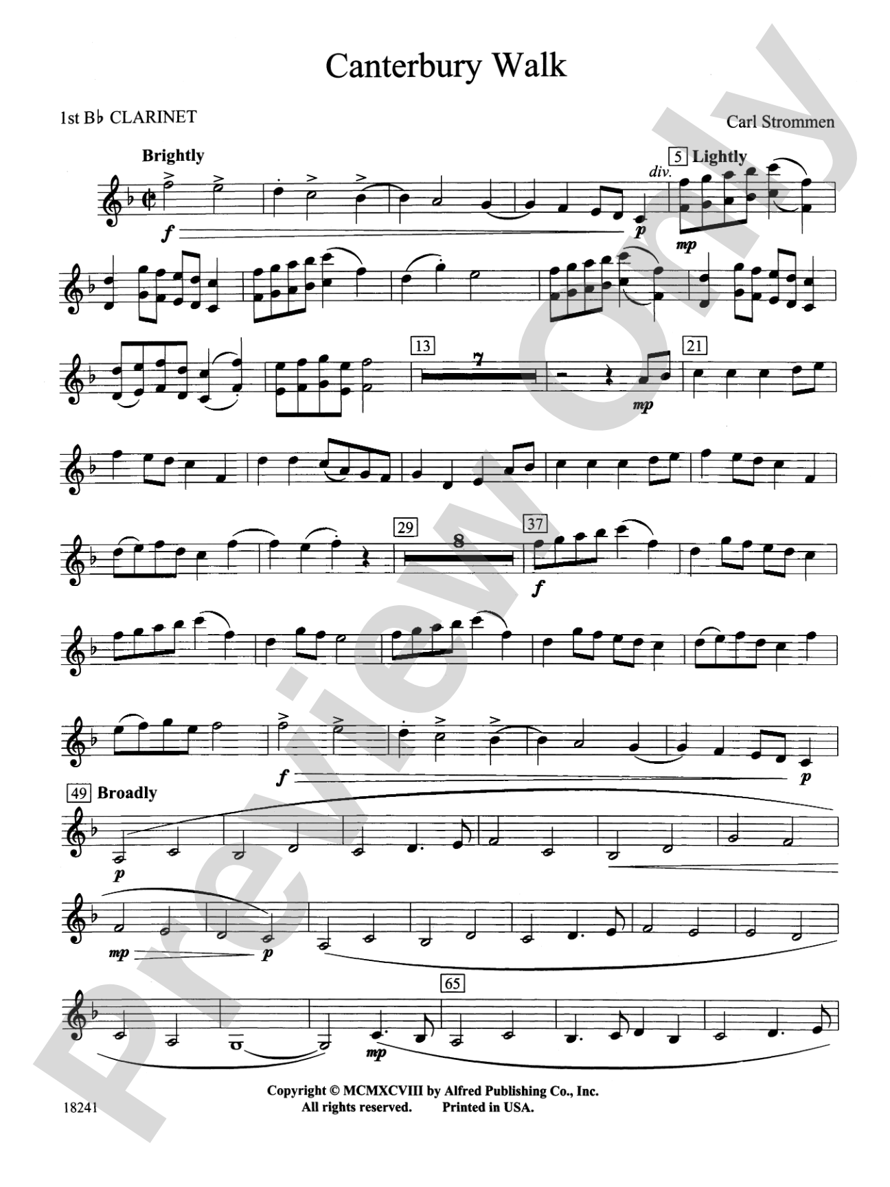 Canterbury Walk: 1st B-flat Clarinet