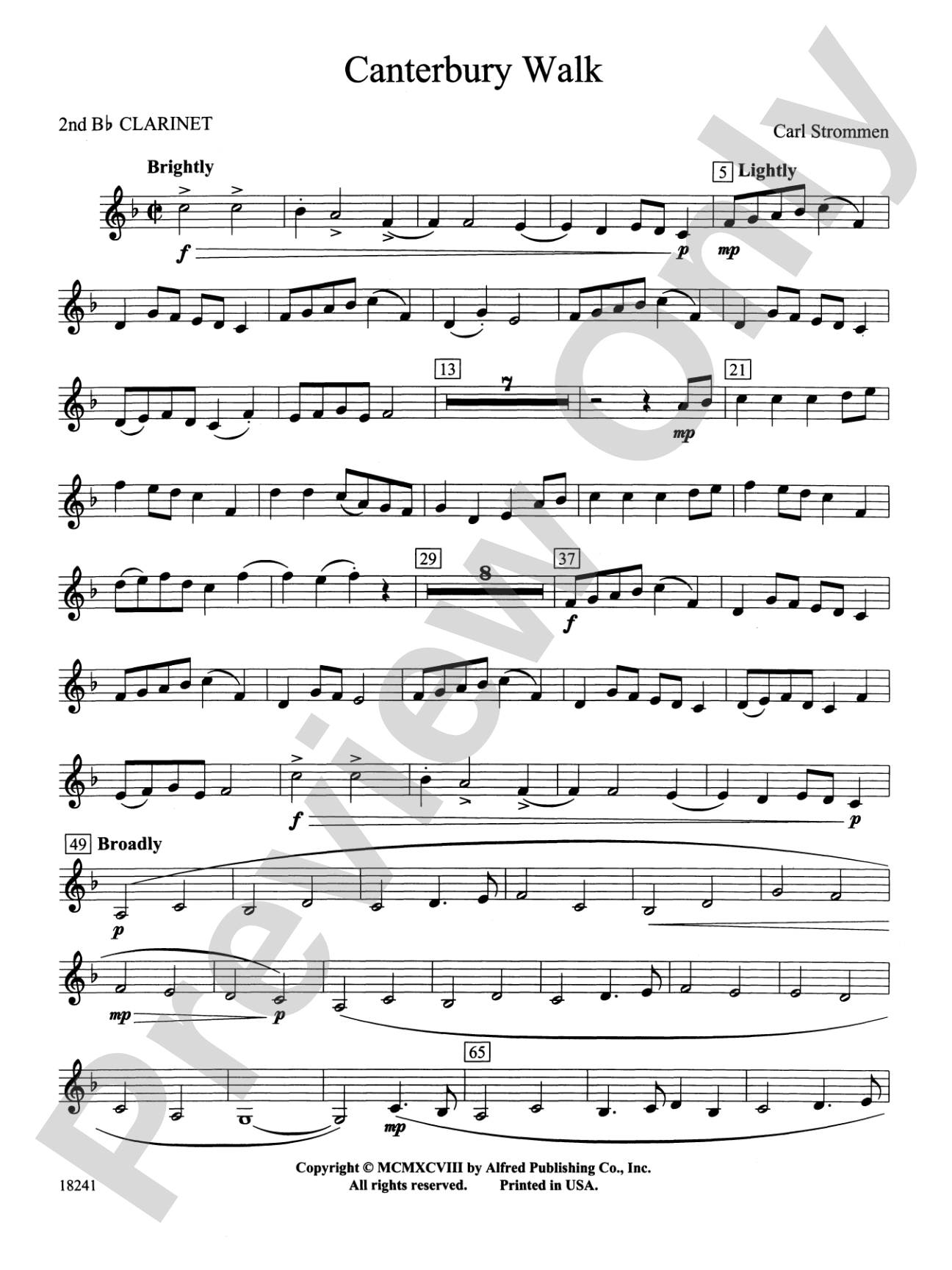 Canterbury Walk: 2nd B-flat Clarinet