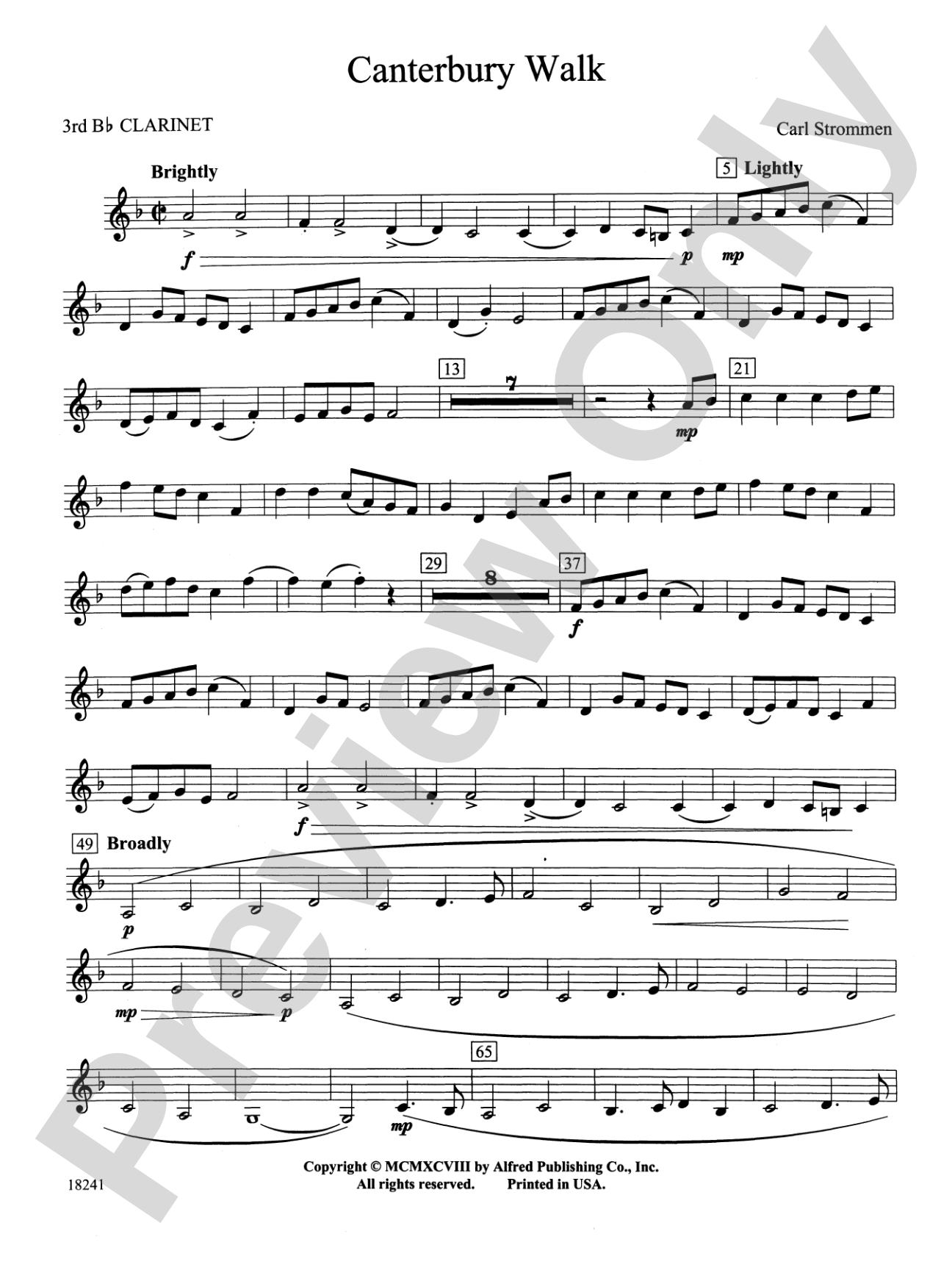 Canterbury Walk: 3rd B-flat Clarinet