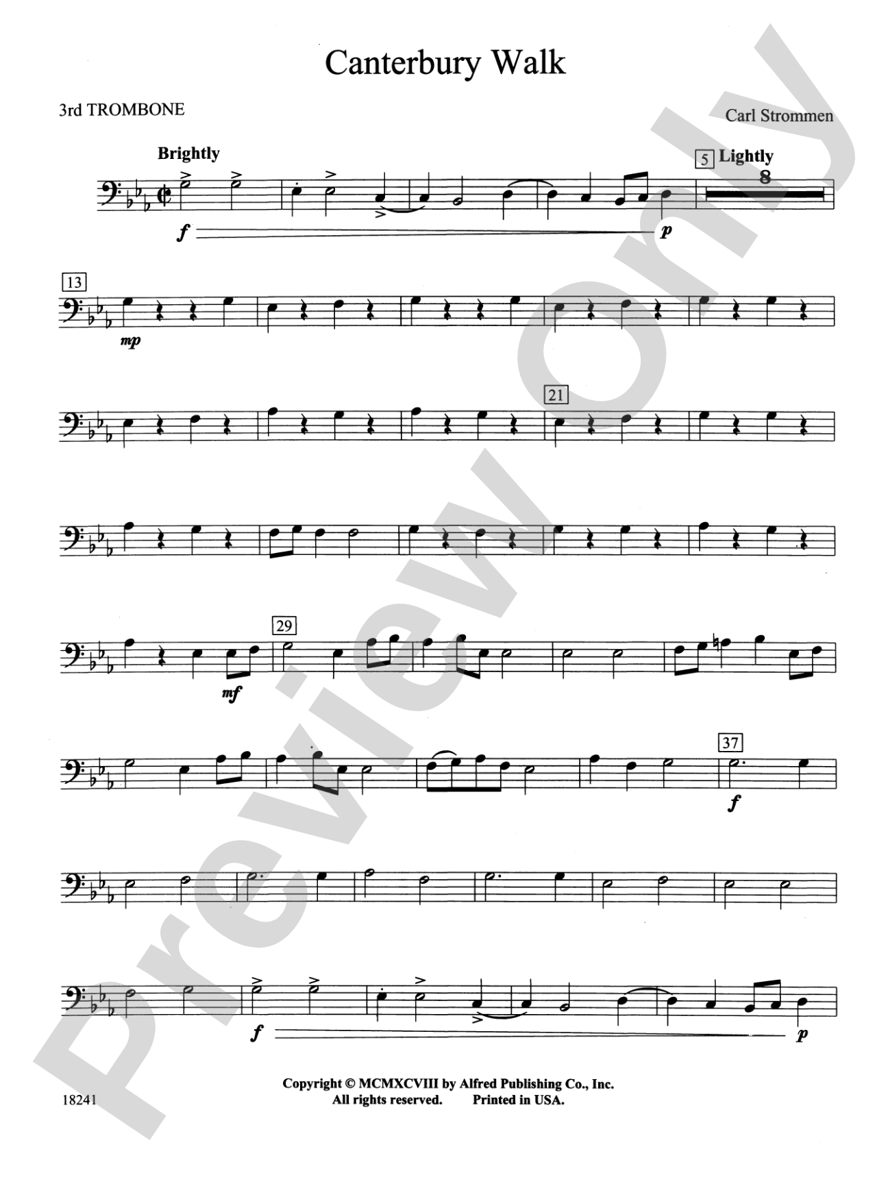 Canterbury Walk: 3rd Trombone