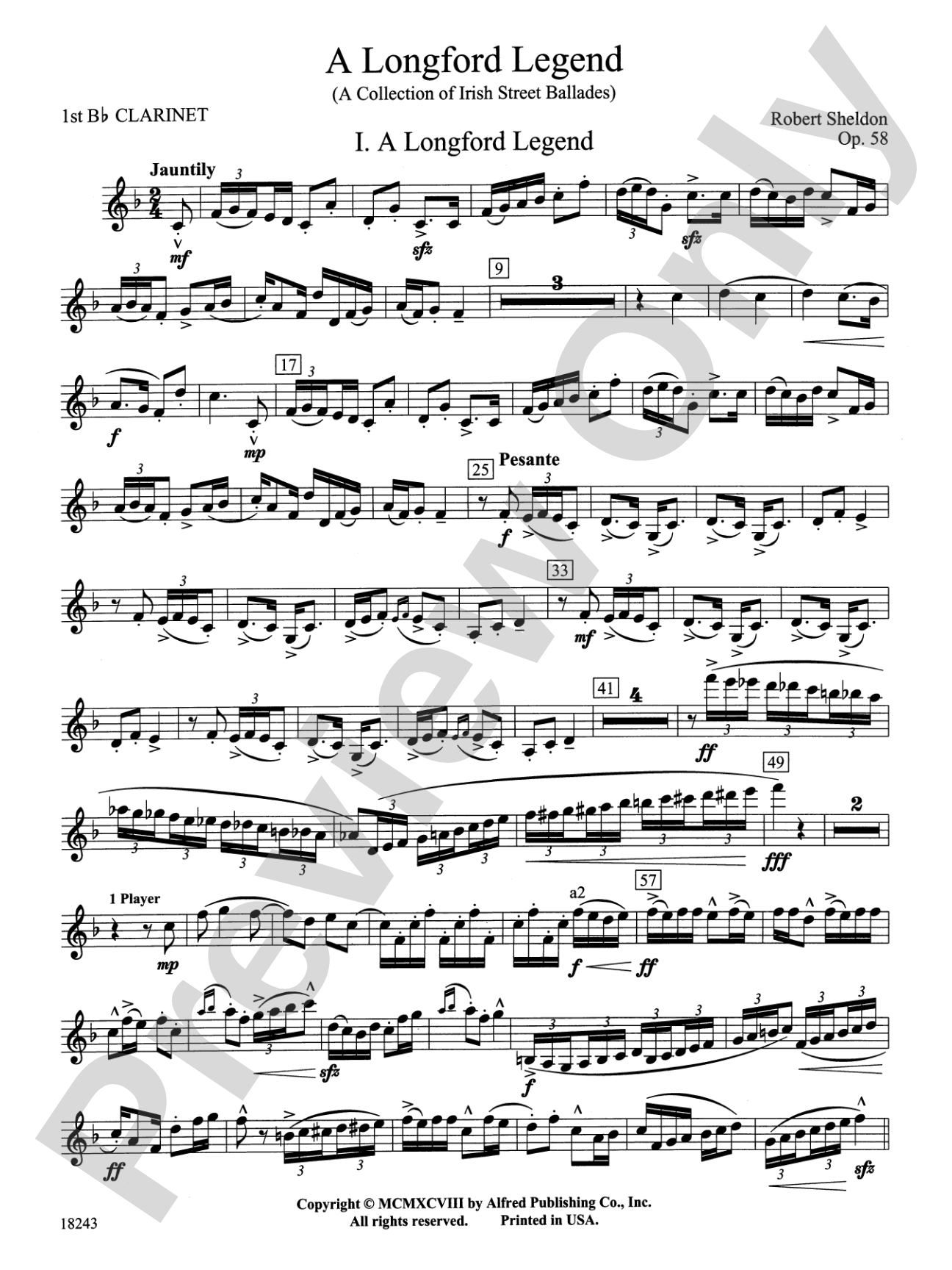 A Longford Legend: 1st B-flat Clarinet