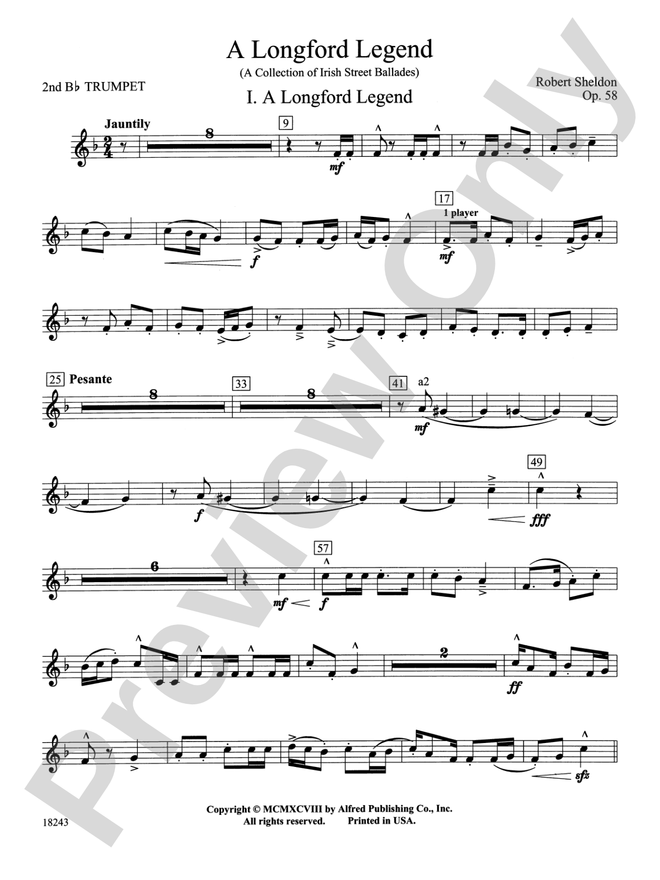 A Longford Legend: 2nd B-flat Trumpet