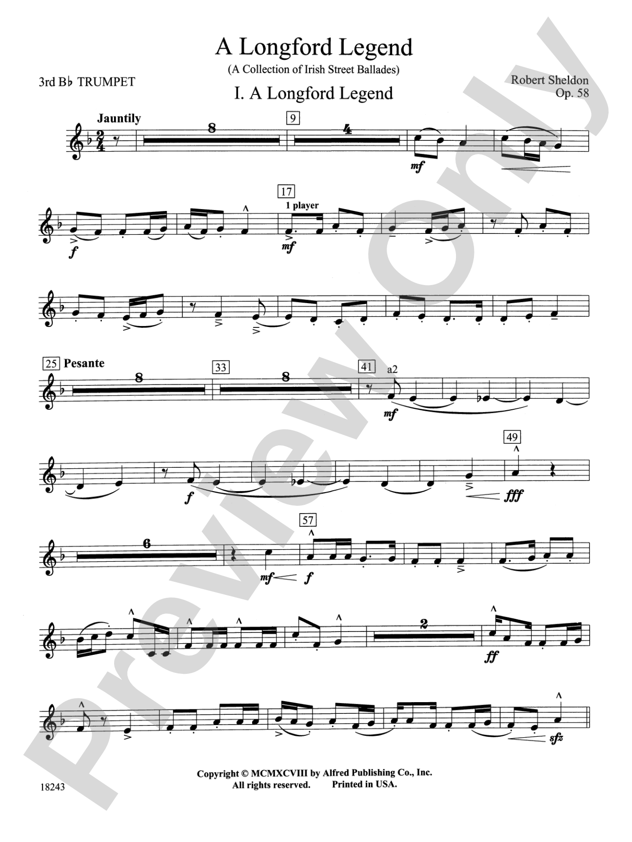 A Longford Legend: 3rd B-flat Trumpet