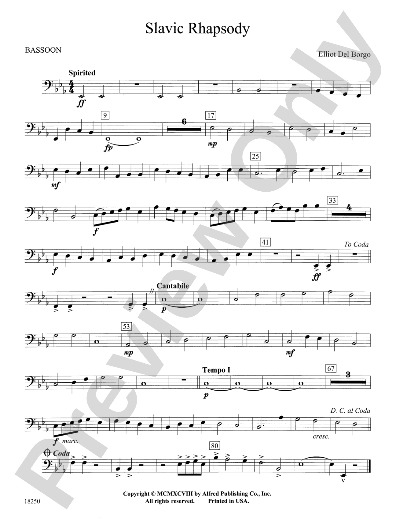 Slavic Rhapsody: Bassoon