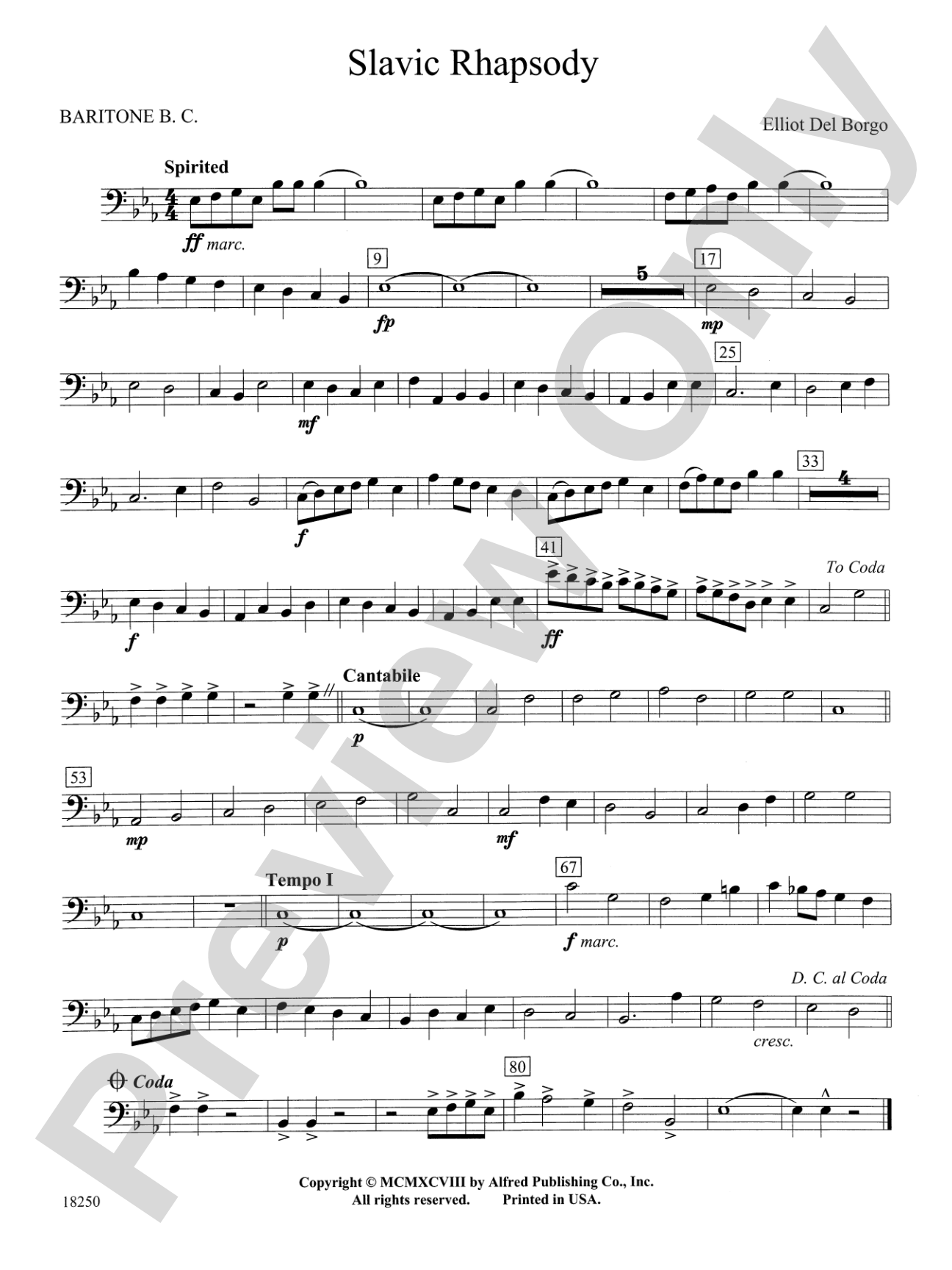 Slavic Rhapsody: Baritone B.C.