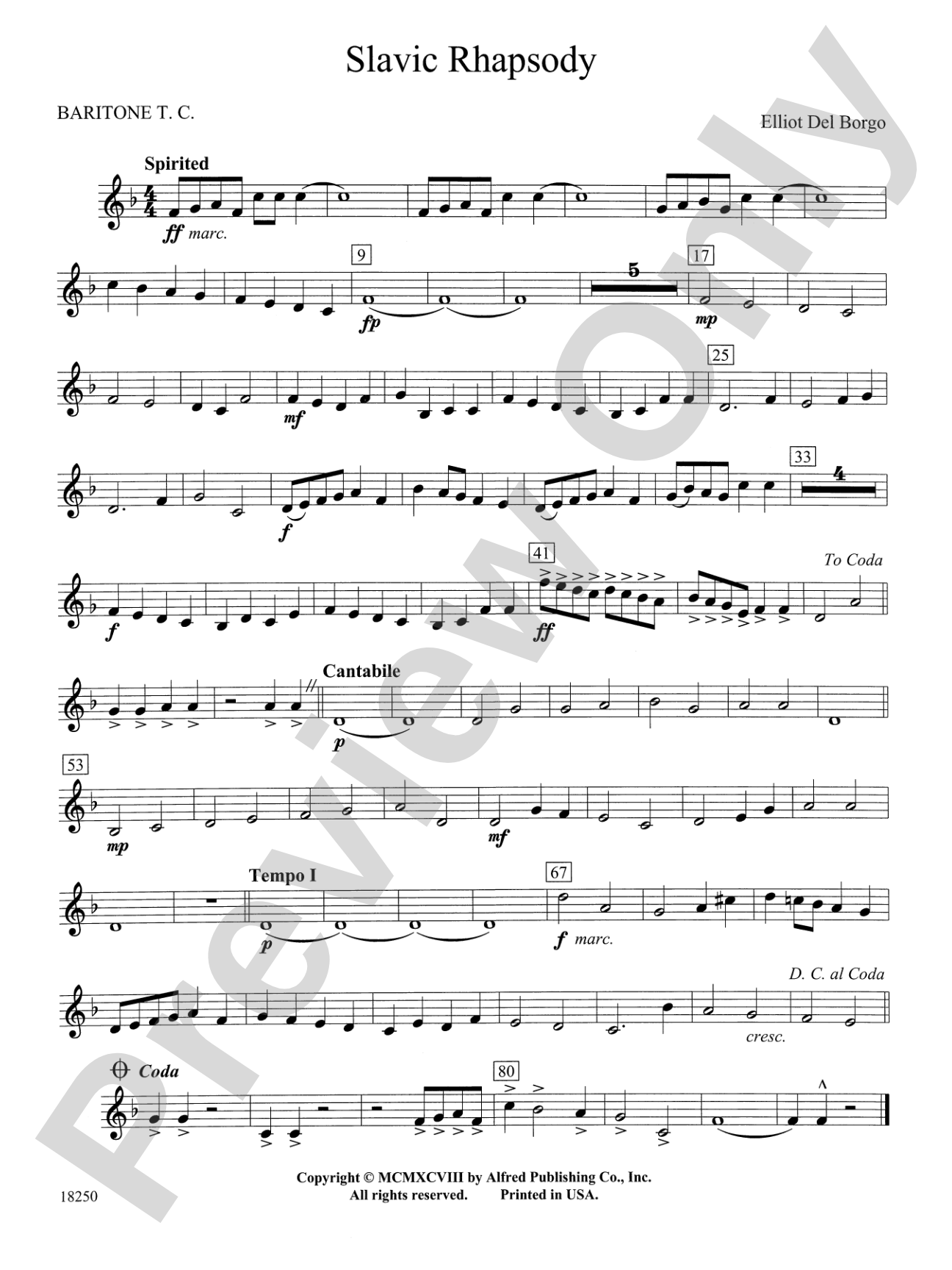 Slavic Rhapsody: Baritone T.C.