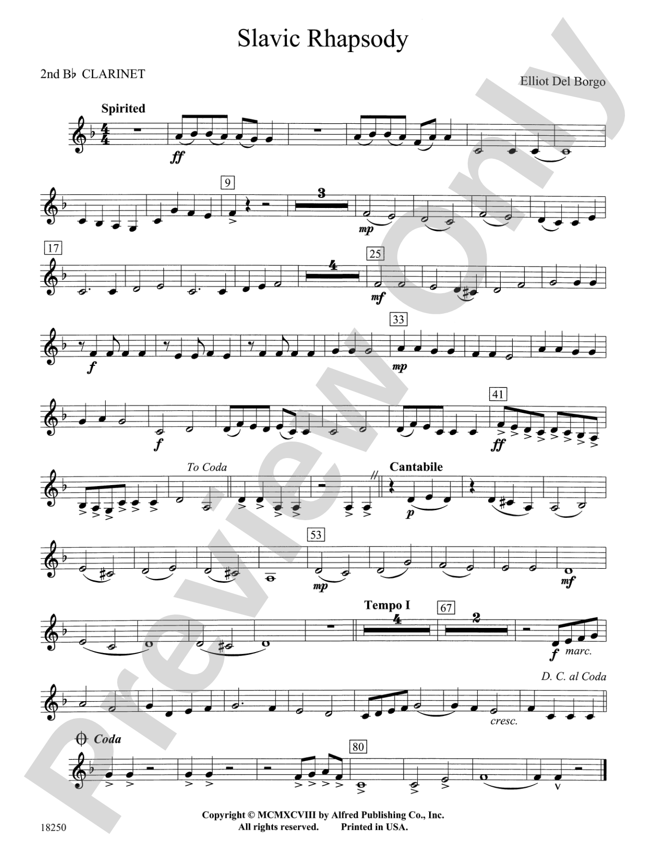Slavic Rhapsody: 2nd B-flat Clarinet