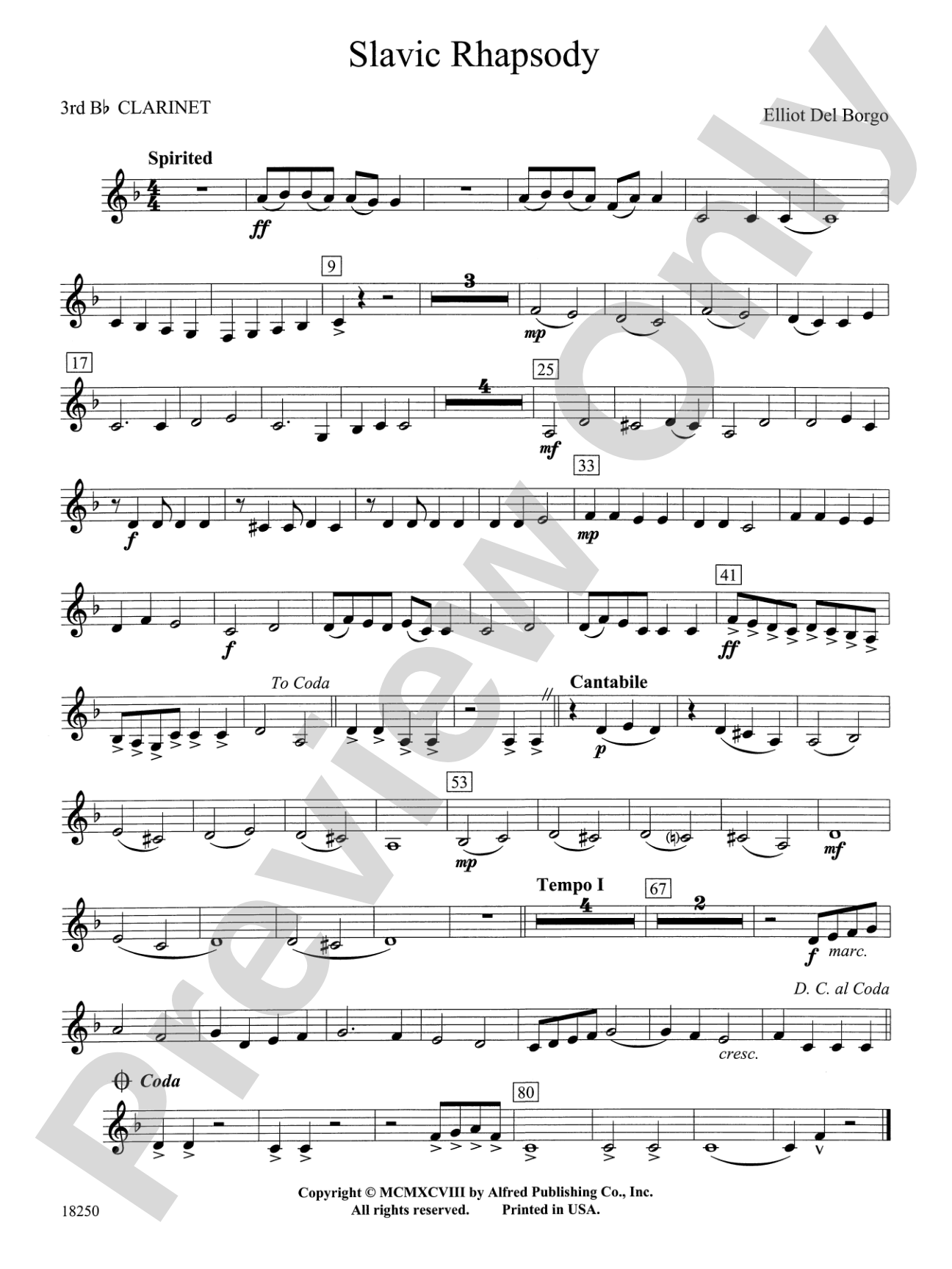 Slavic Rhapsody: 3rd B-flat Clarinet