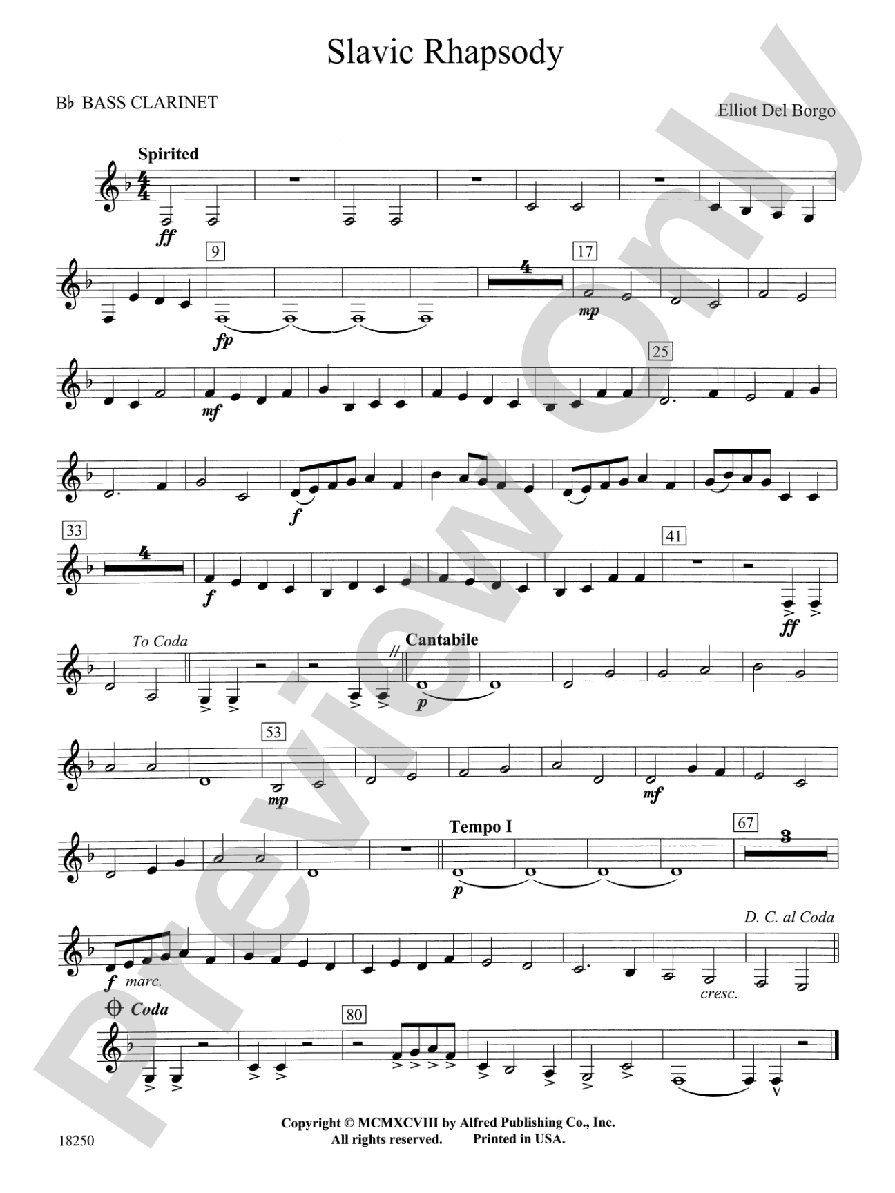Slavic Rhapsody: B-flat Bass Clarinet