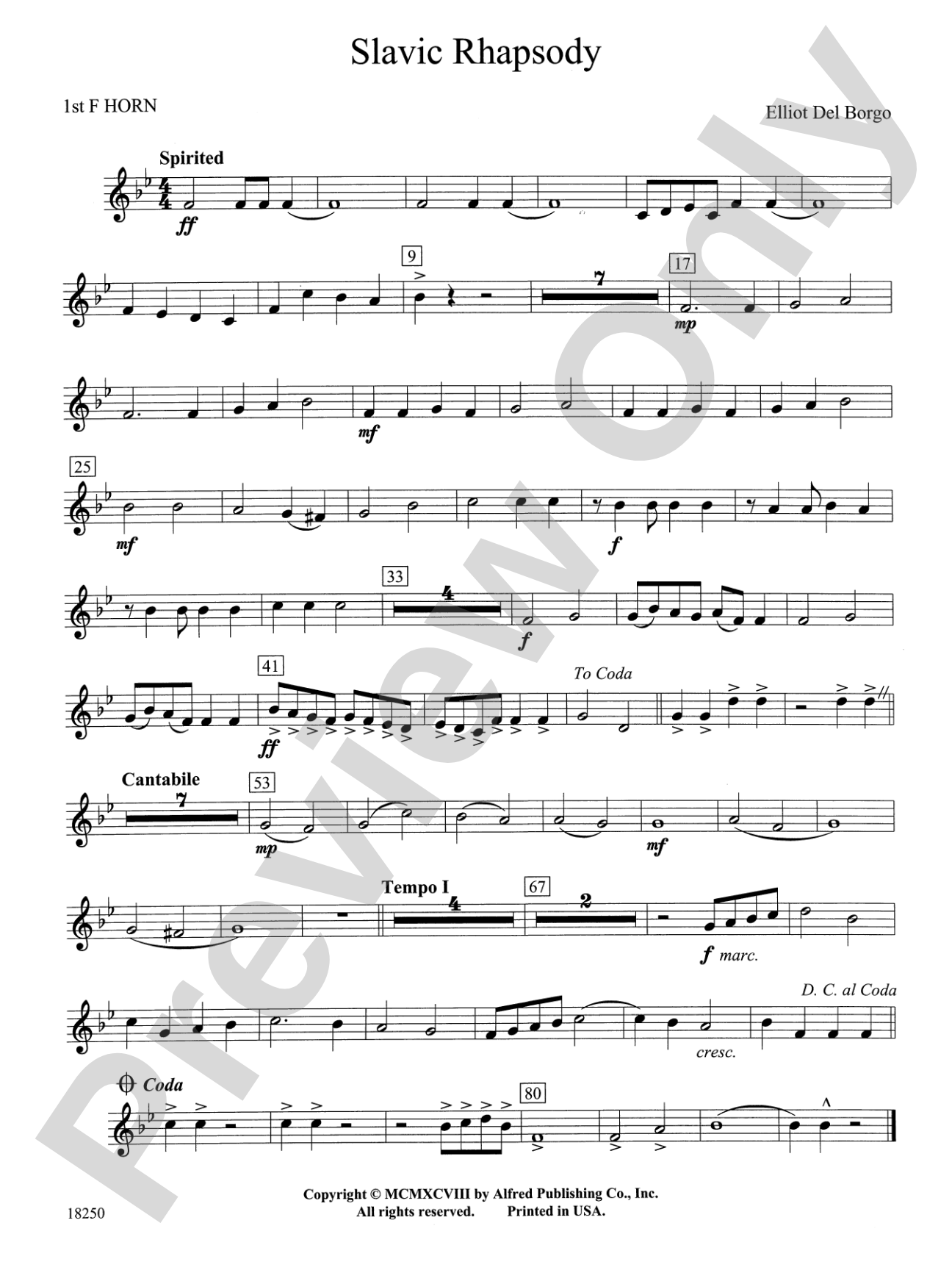 Slavic Rhapsody: 1st F Horn