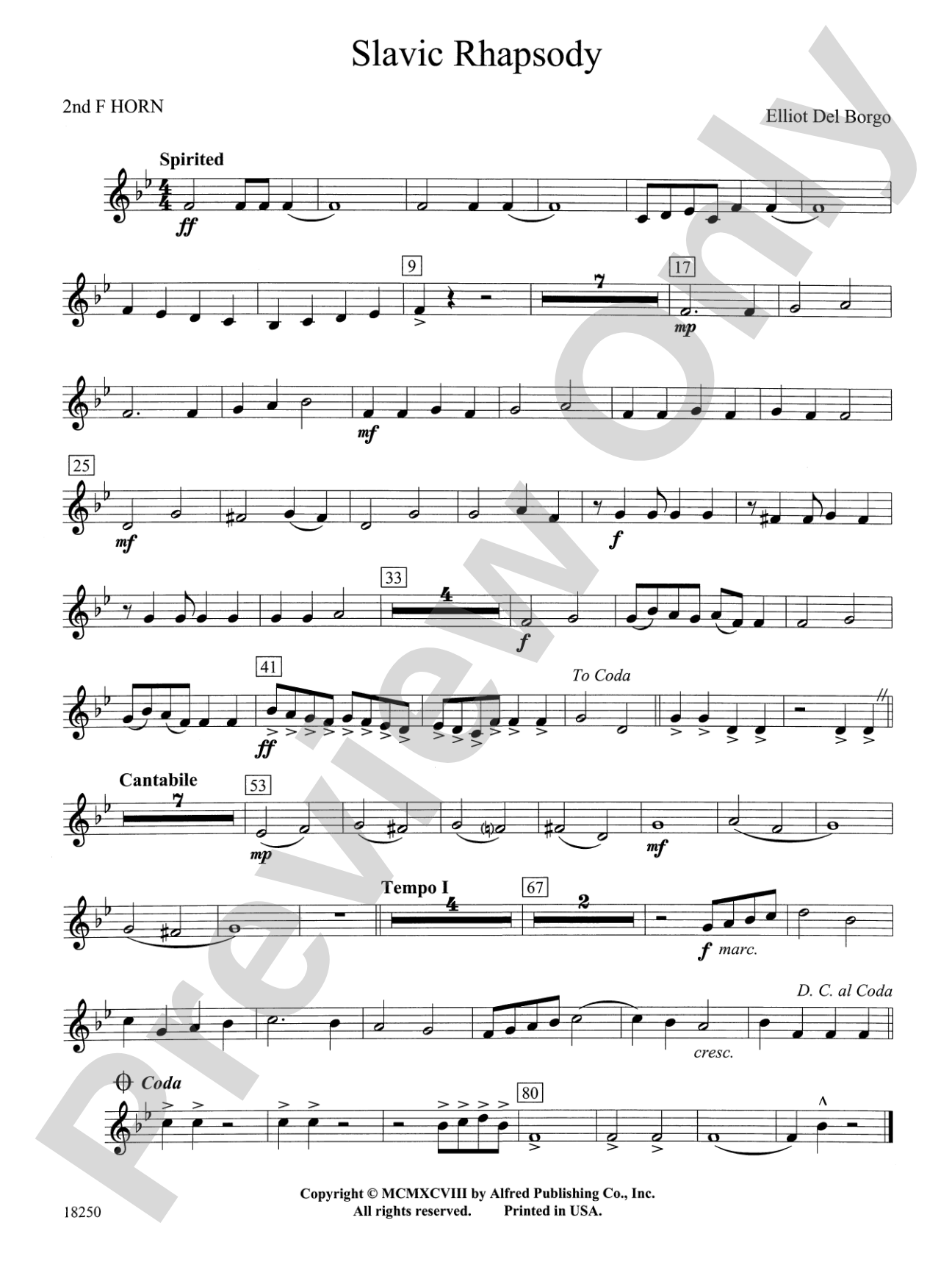 Slavic Rhapsody: 2nd F Horn