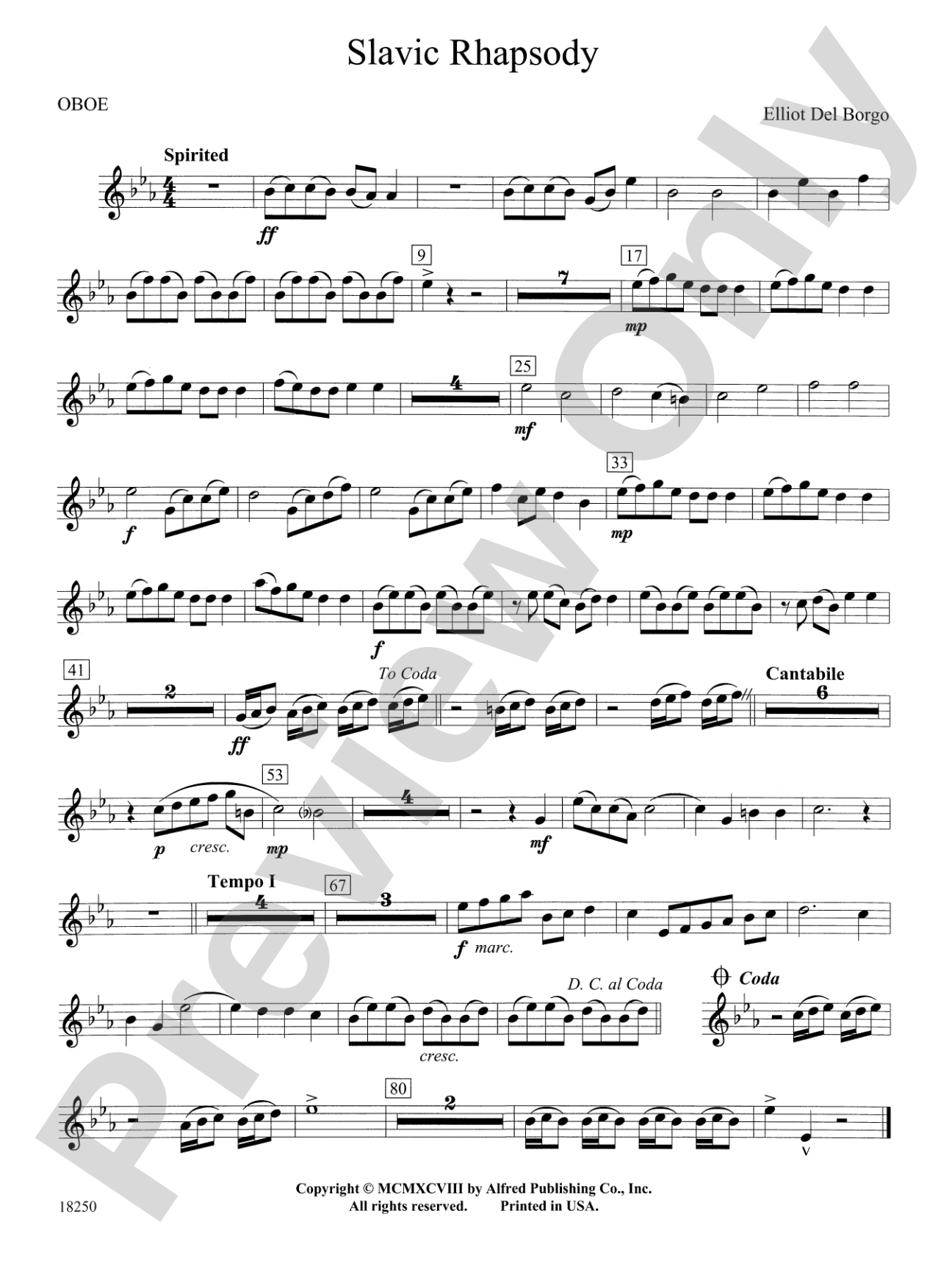 Slavic Rhapsody: Oboe