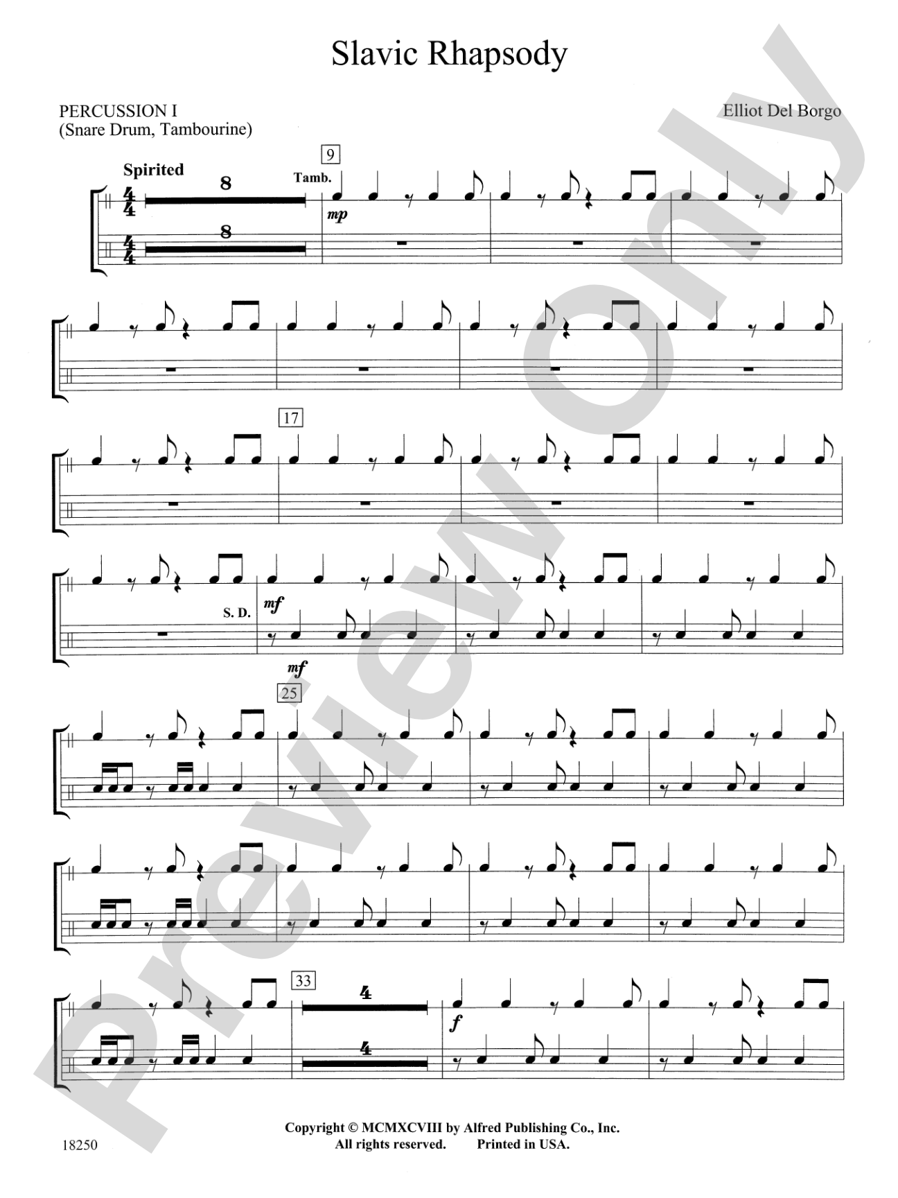 Slavic Rhapsody: 1st Percussion