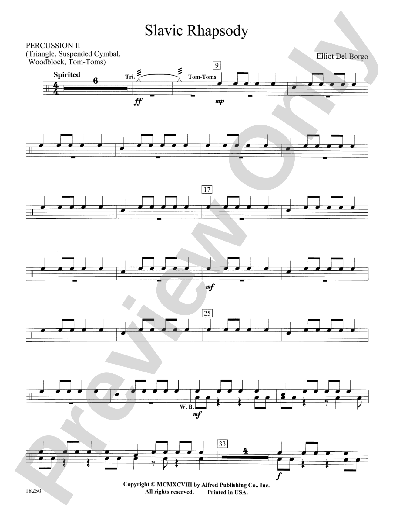 Slavic Rhapsody: 2nd Percussion