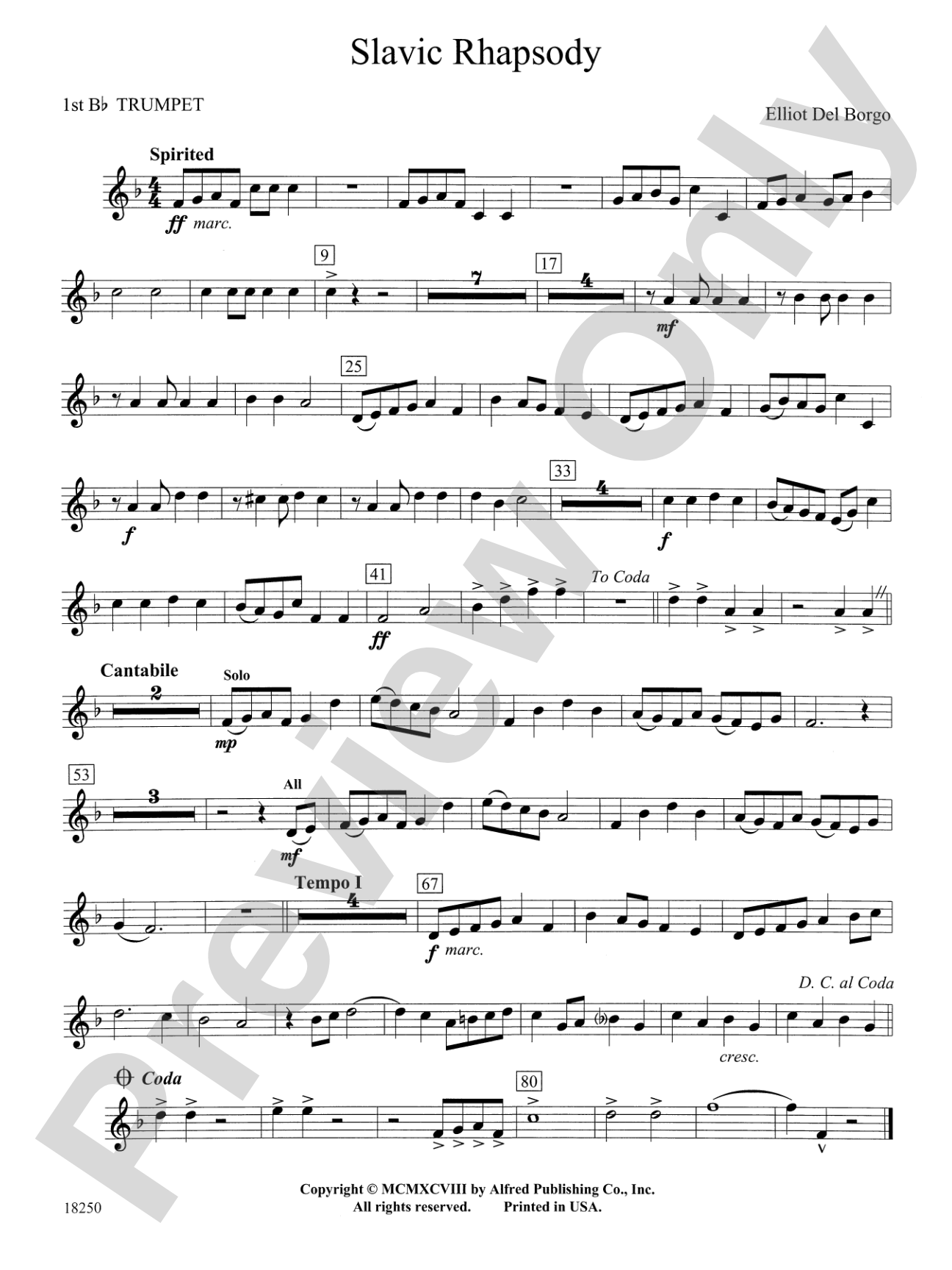 Slavic Rhapsody: 1st B-flat Trumpet