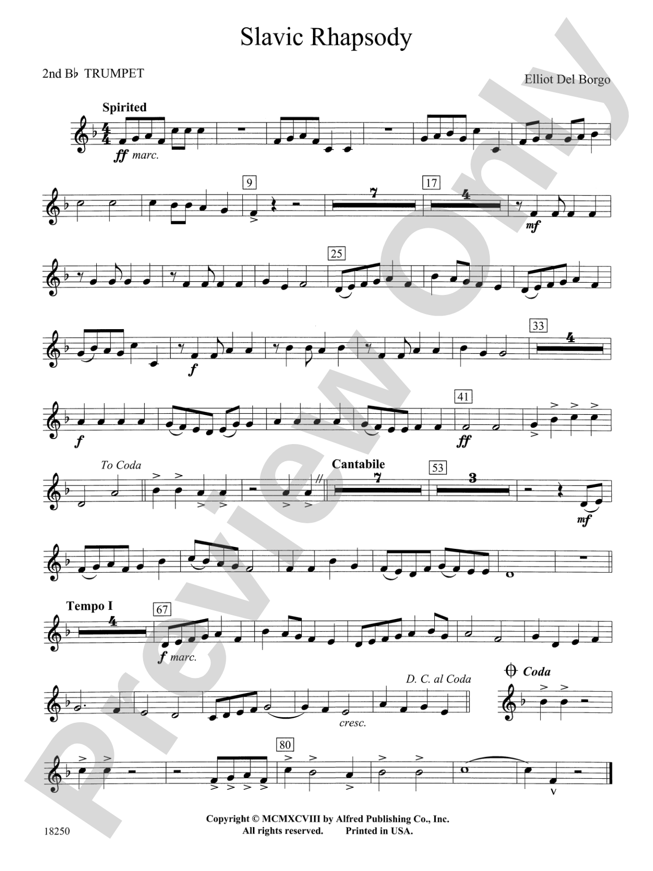 Slavic Rhapsody: 2nd B-flat Trumpet