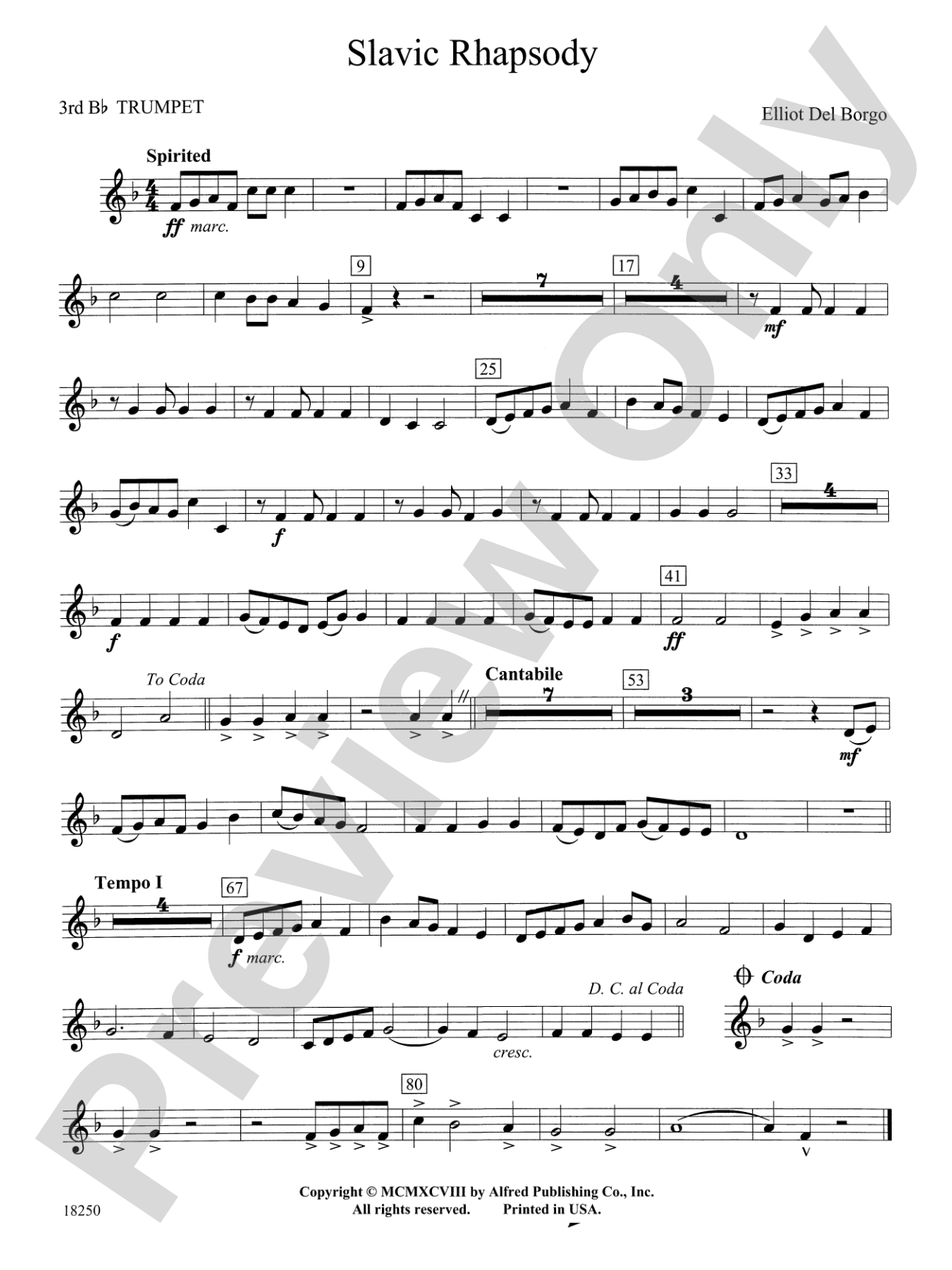 Slavic Rhapsody: 3rd B-flat Trumpet