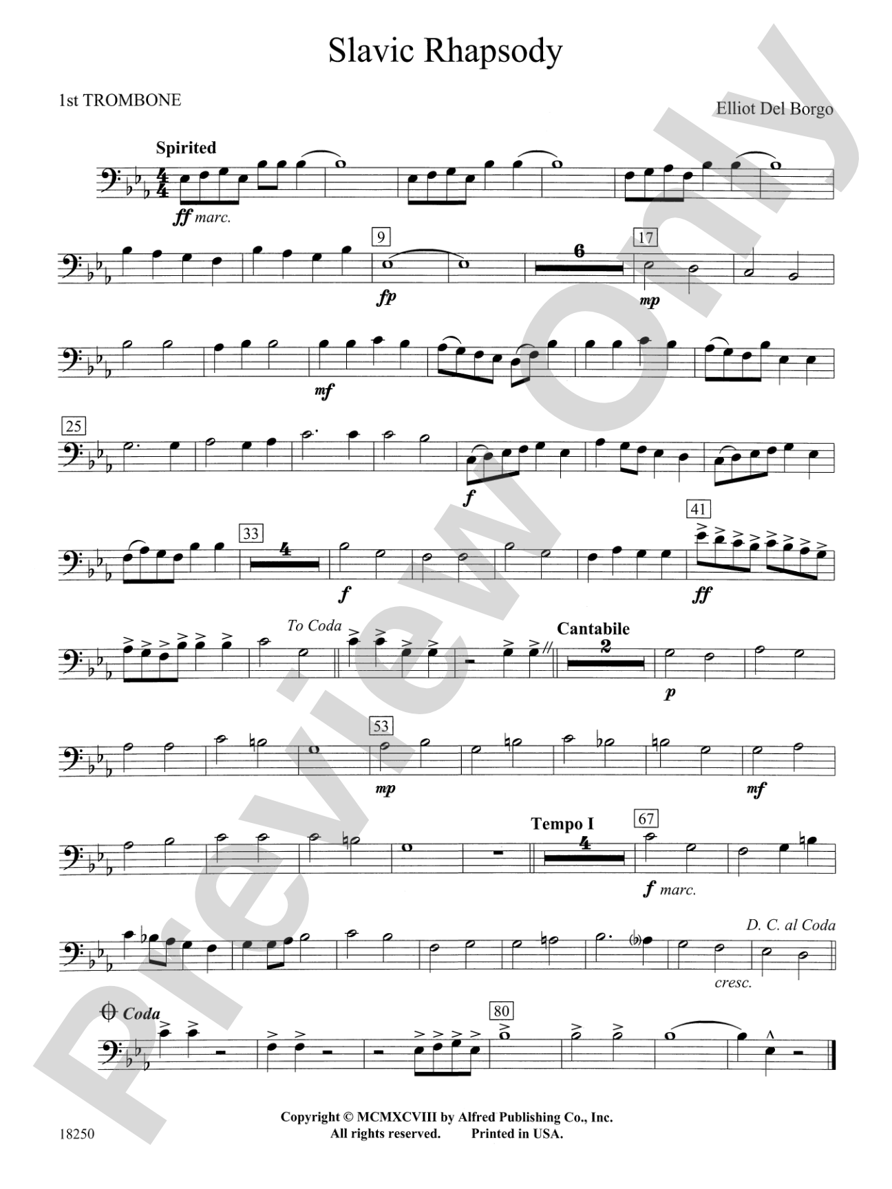 Slavic Rhapsody: 1st Trombone