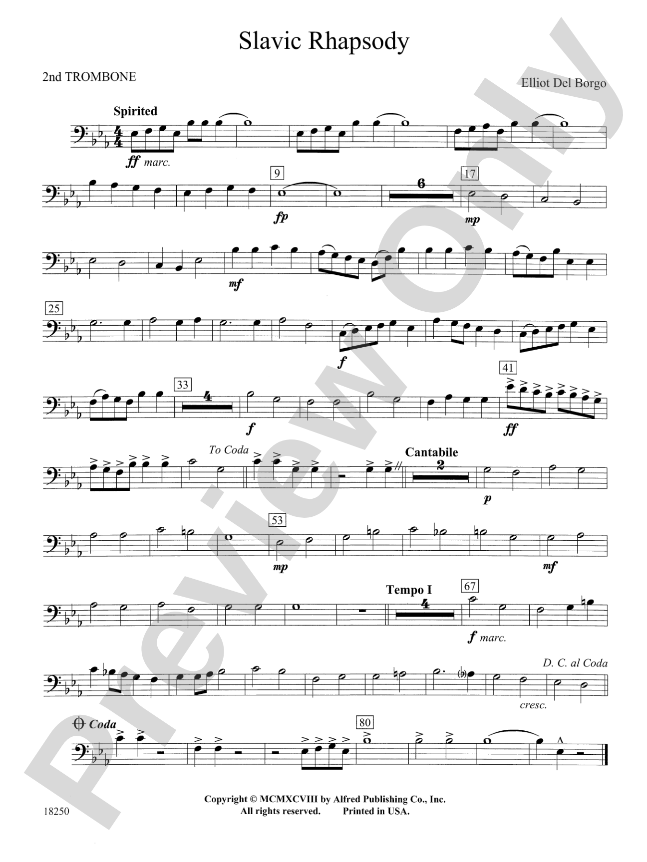 Slavic Rhapsody: 2nd Trombone